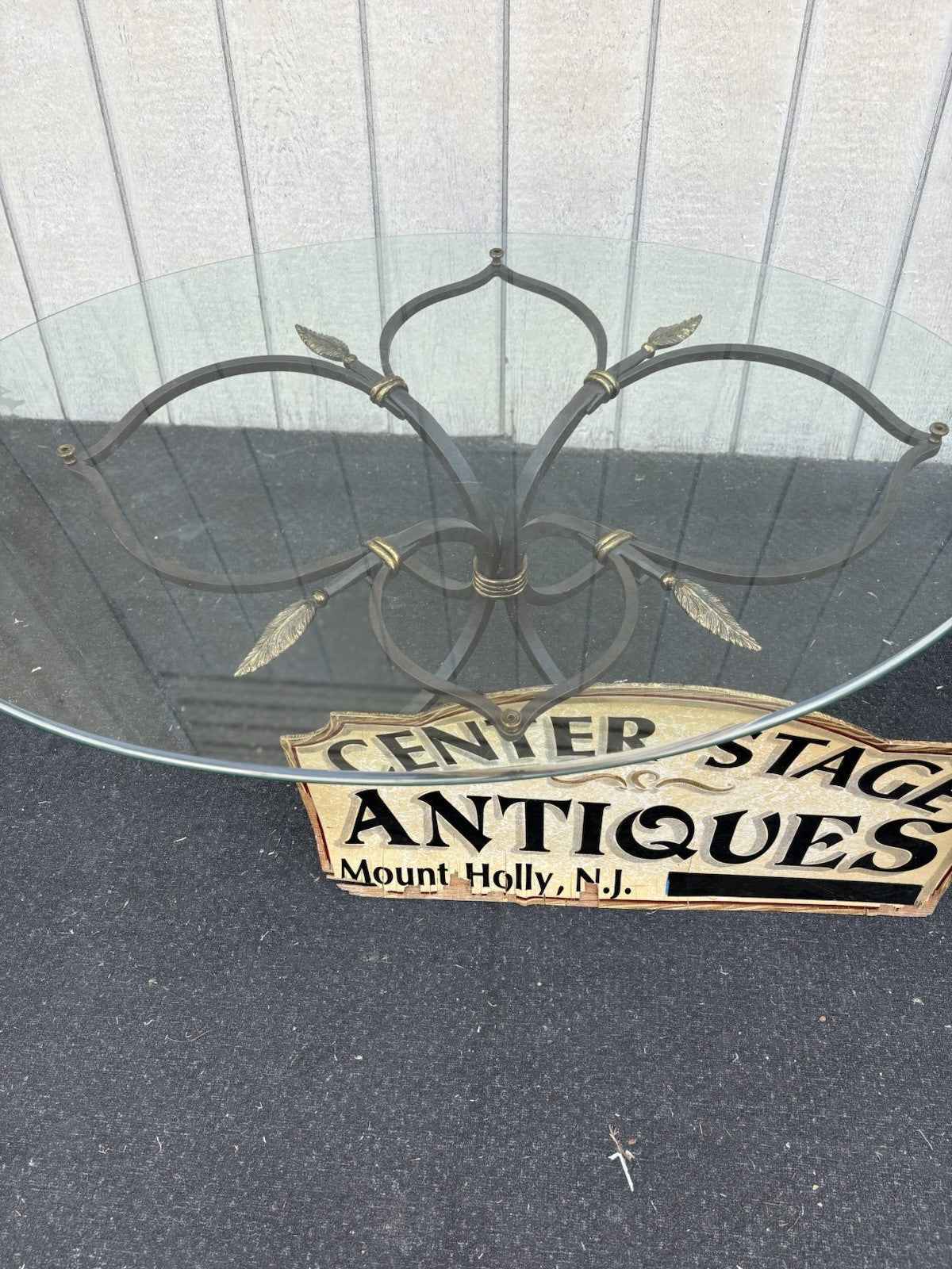 66754   Modern Iron and Glass Coffee Table QUALITY Made