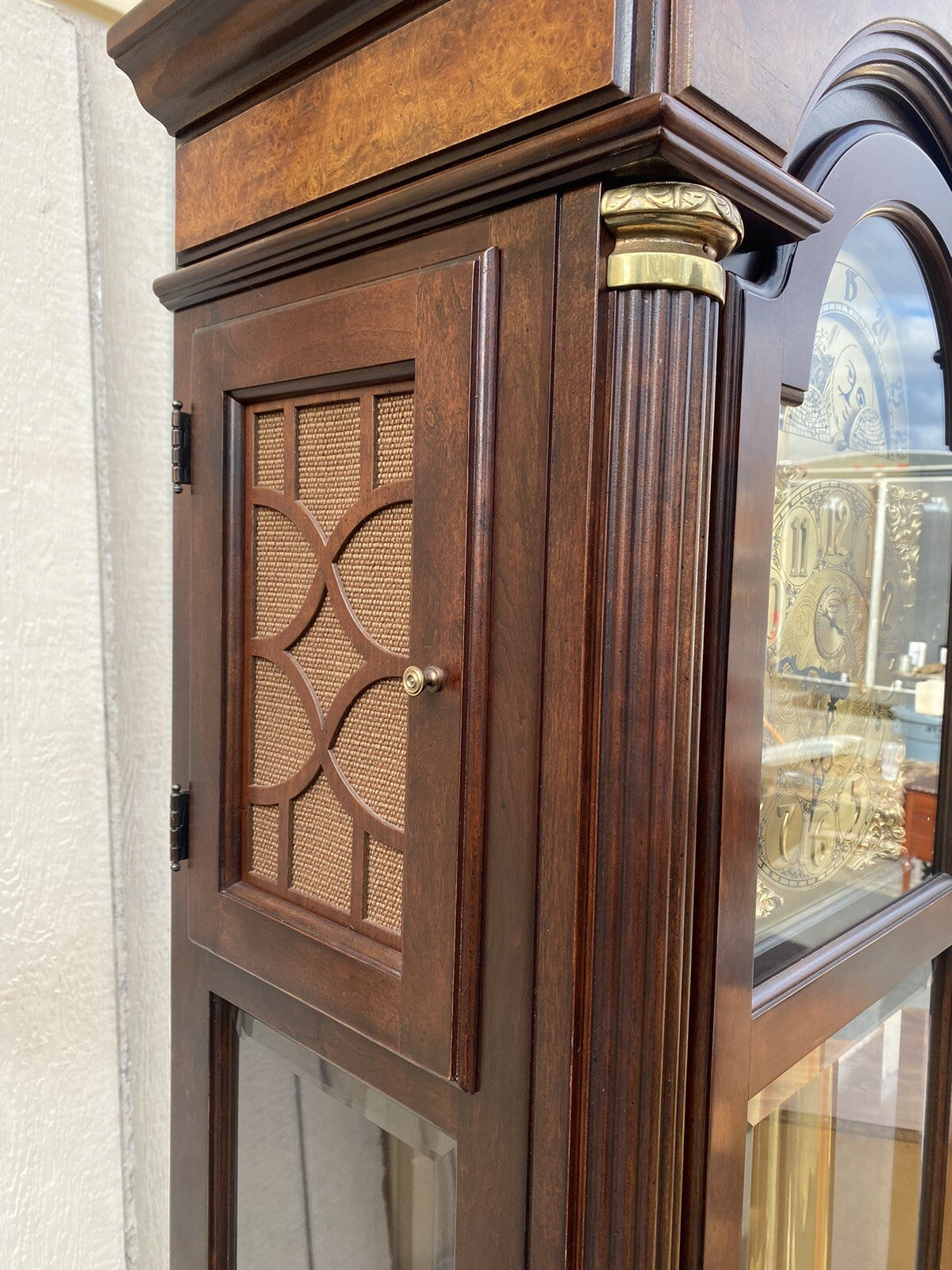 66053 RIDGEWAY Grandfather Clock Professionally Serviced Good Working Condition