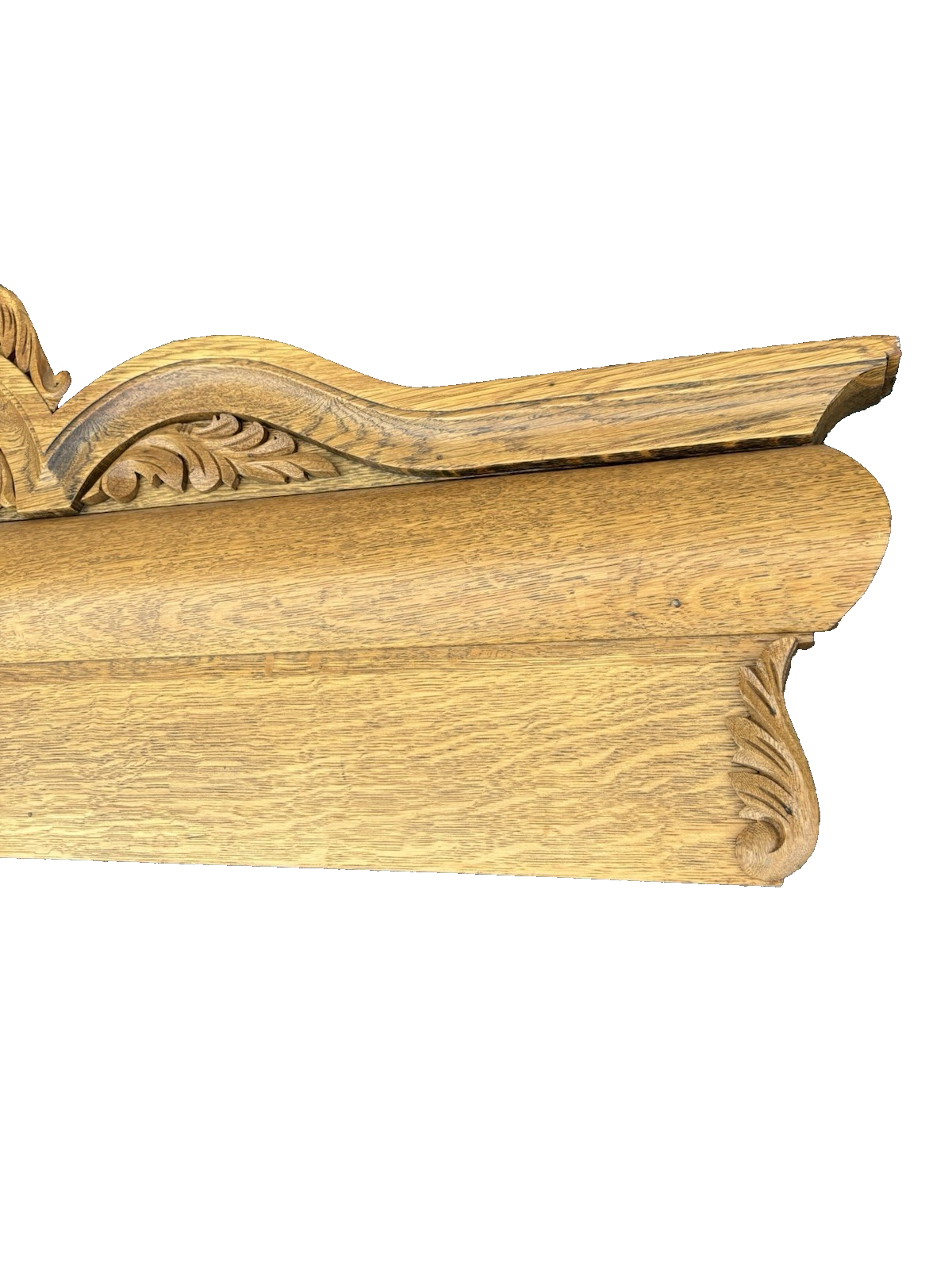 66918   Antique Victorian Oak Hand Carved Backsplash with Lion Head