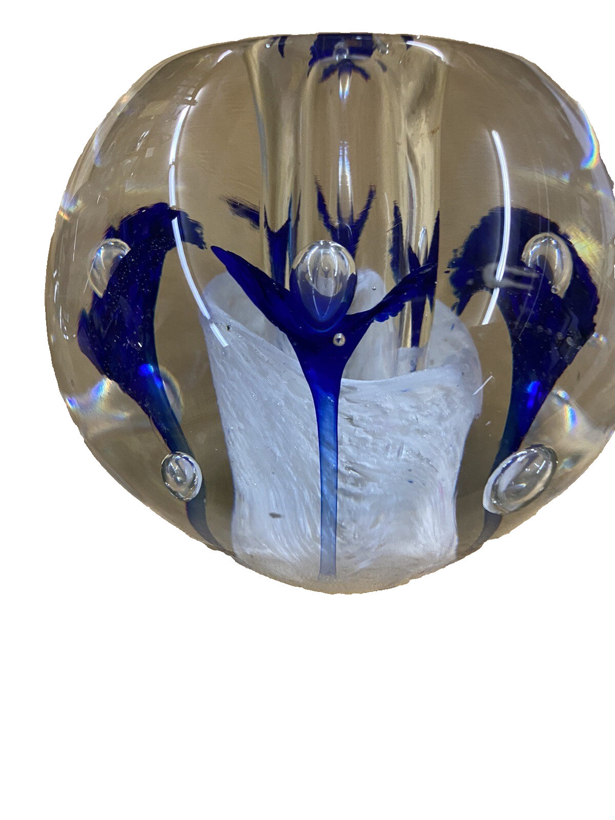 COL WW:      PAIR of  Hand Blown Paperweight  s or Candle Stick Holder s