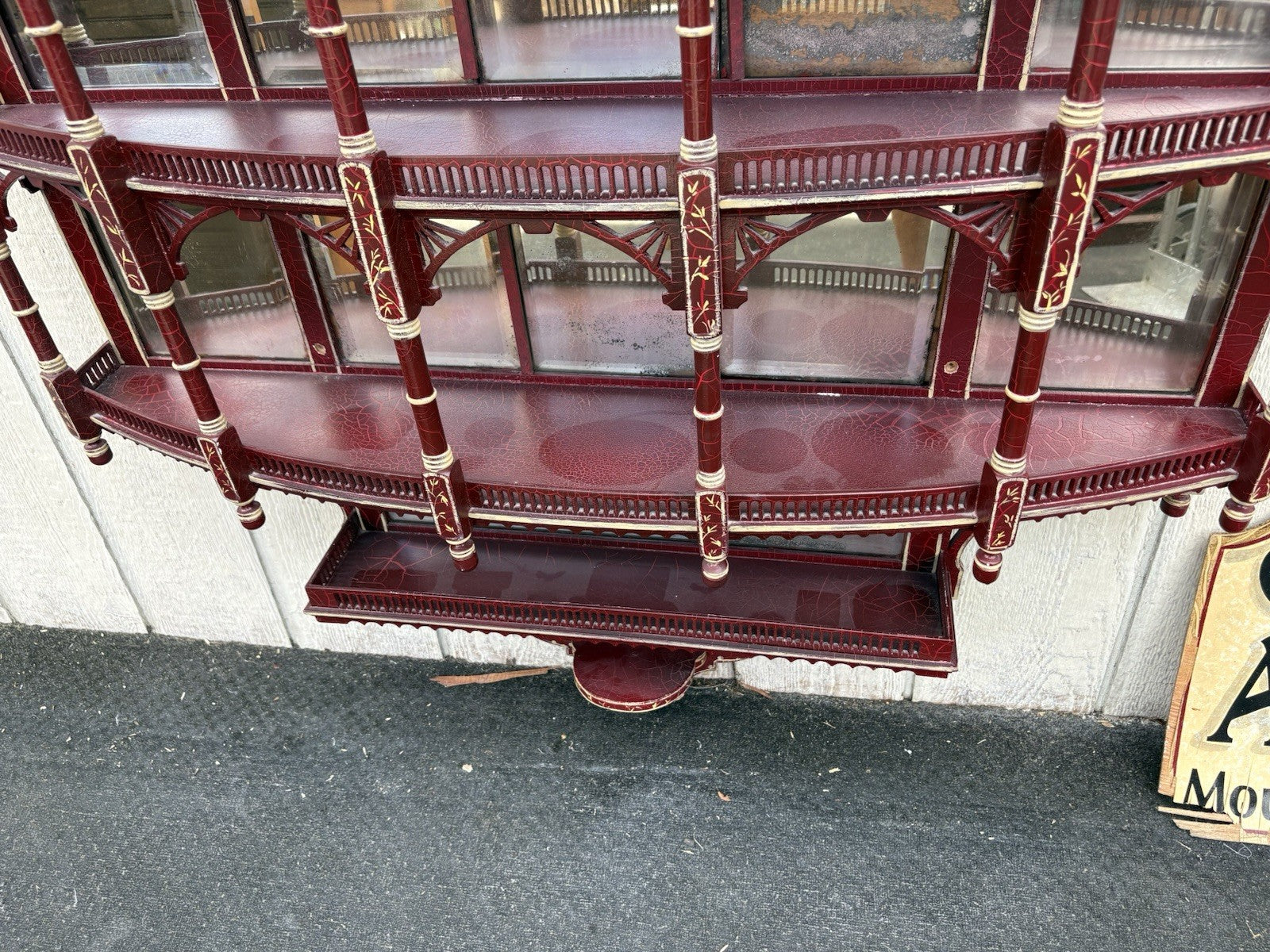 66842 Custom Hand Painted Victorian Whatnot Curio Wall Shelf