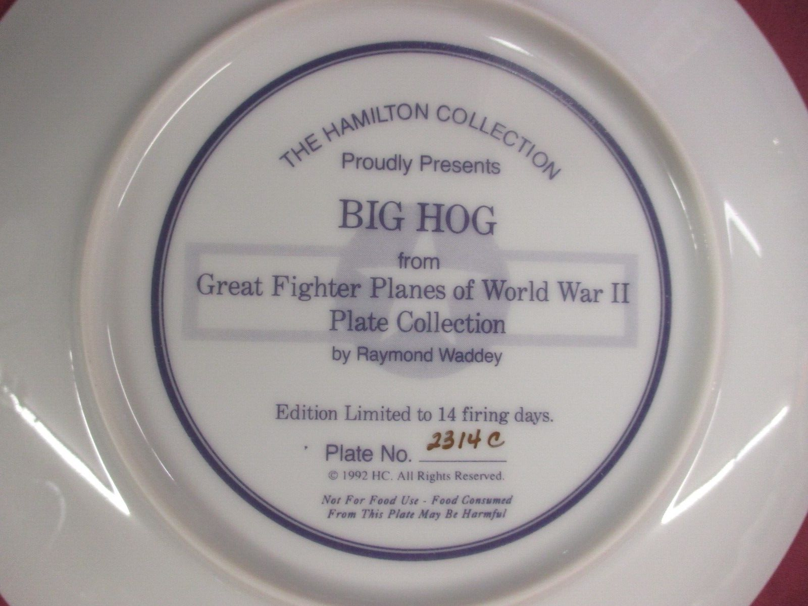 ES 05:    4 Collector  Military Plane  Franklin MInt Plates