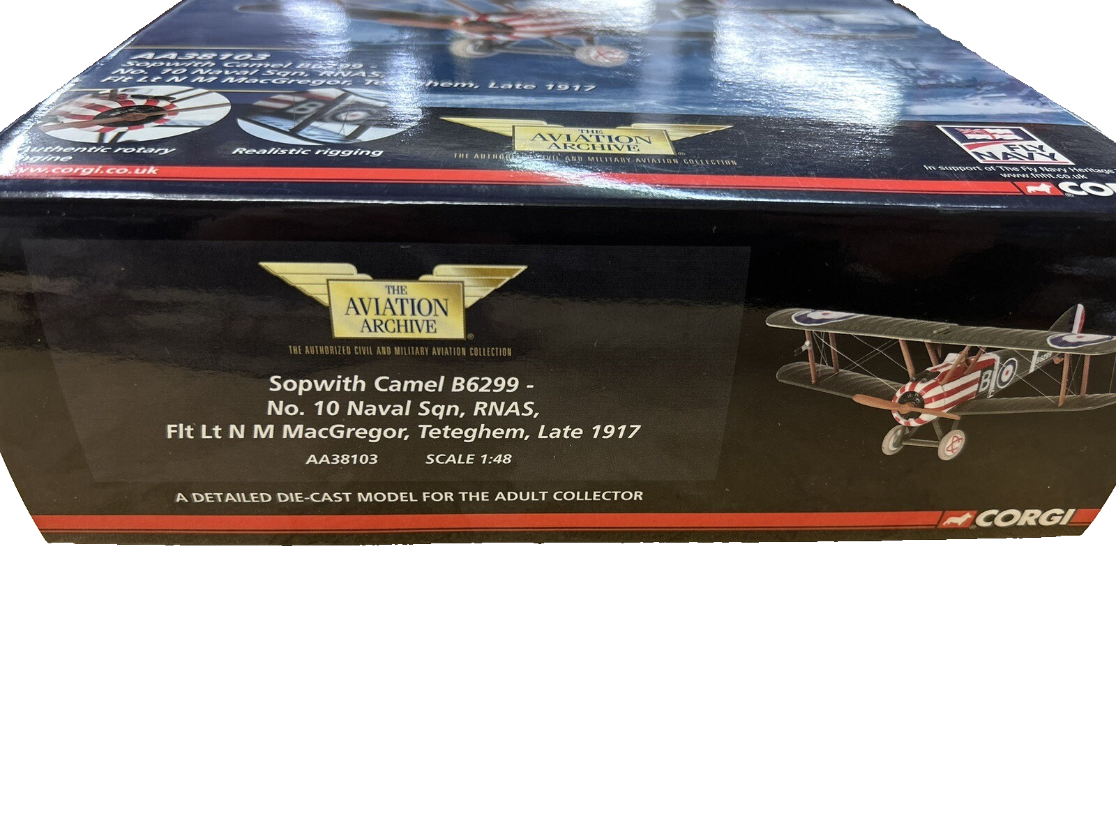 ES201 Corgi AA38103 Ltd Ed Fleet Air Arm No. 10 Naval Sqn, RNAS Plane on Stand