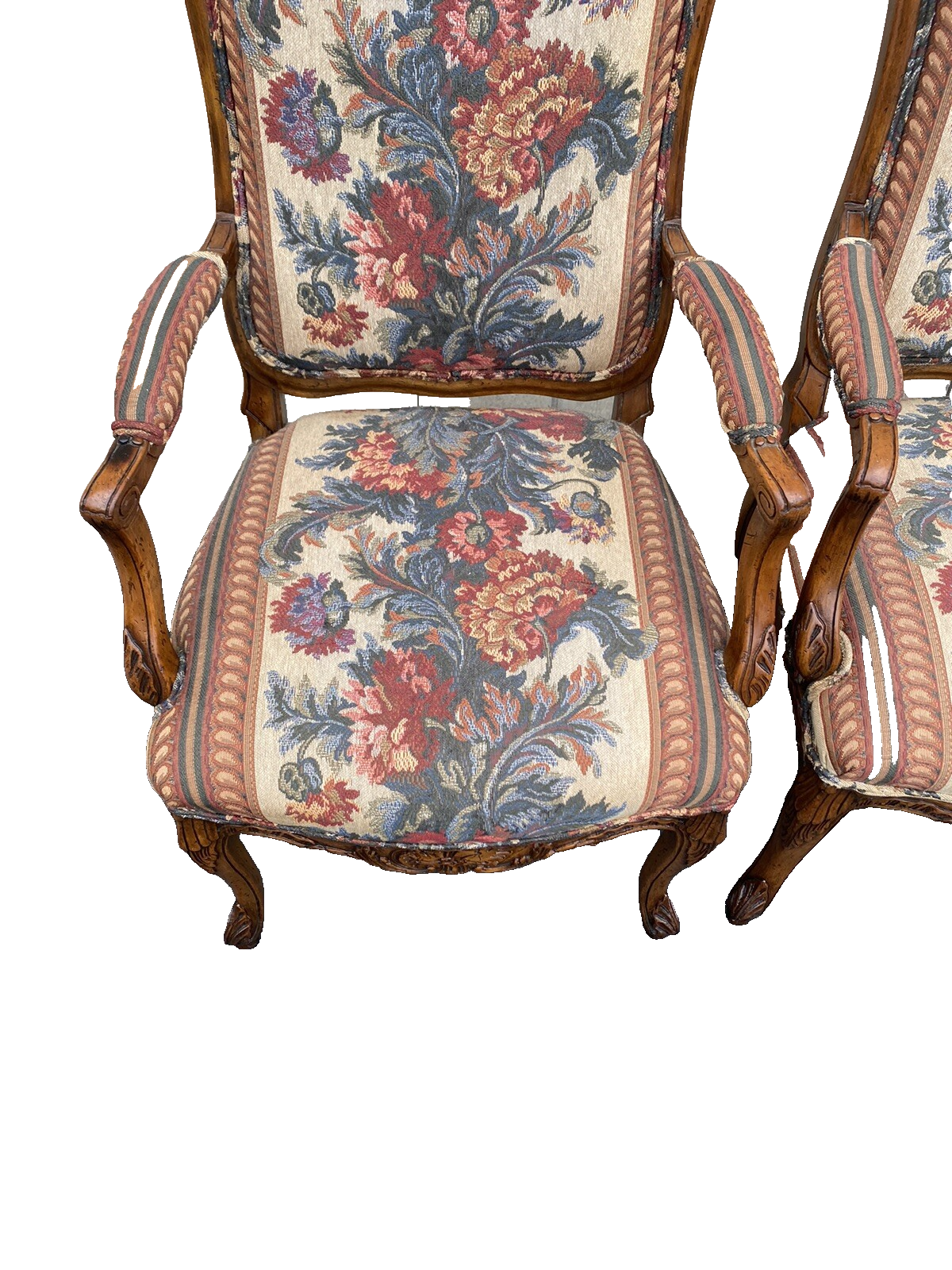 65425   Pair French Country Bergere Armchair Chair