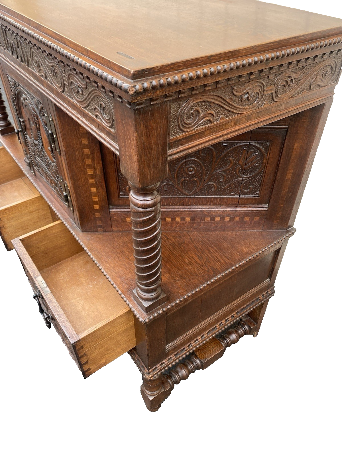 66495 Custom Hand Made Oak Cabinet Sideboard Server Chest