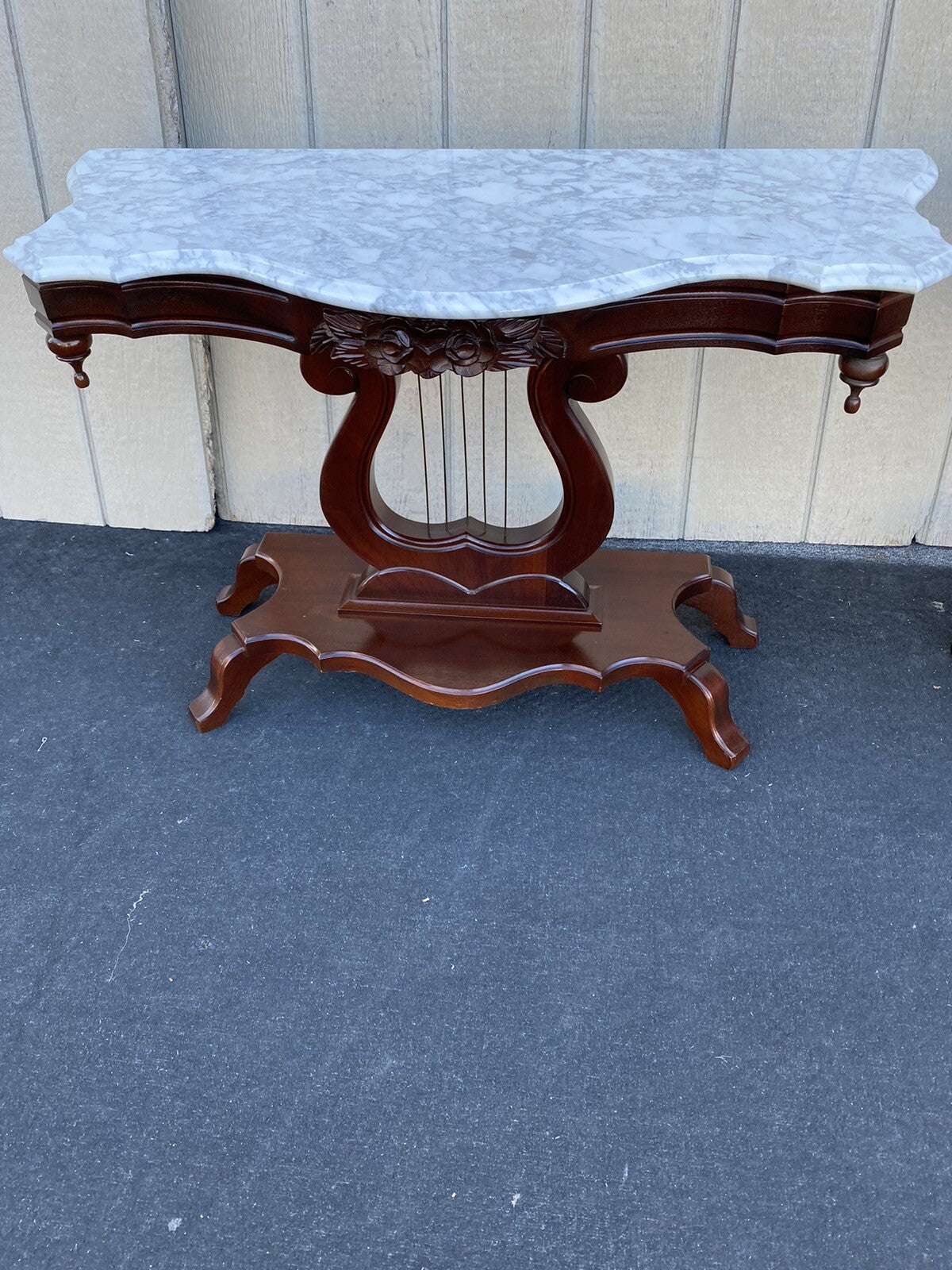 66048 + 66049   PAIR    of  Kimball ?? Marble top Console Table Stand s