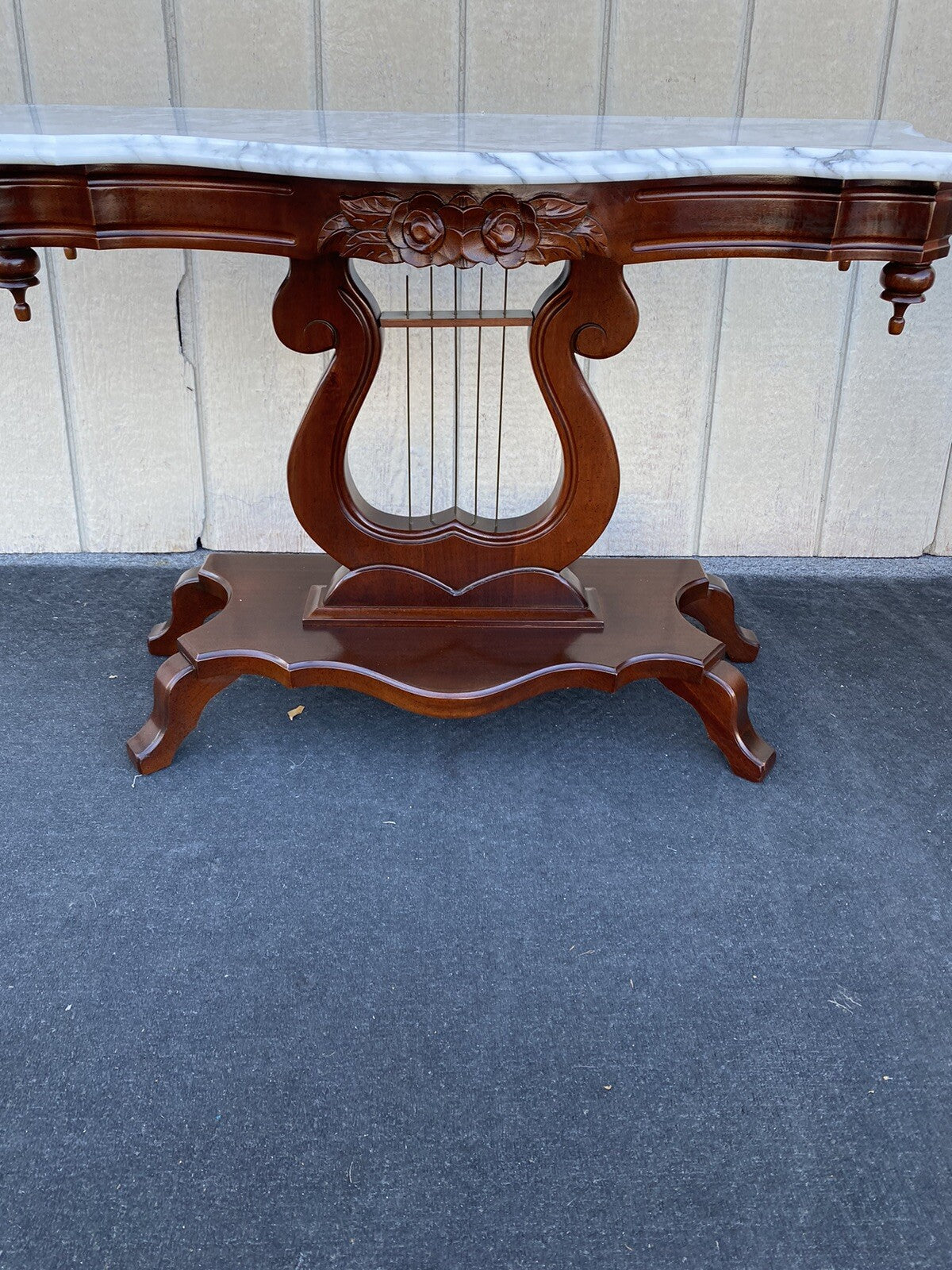 66048 + 66049   PAIR    of  Kimball ?? Marble top Console Table Stand s