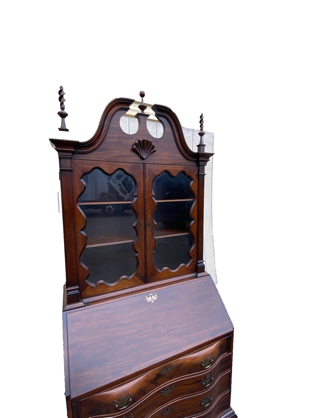 66430 VANLEIGH Furniture Custom Hand Made Secretary Desk w/ Bookcase Top