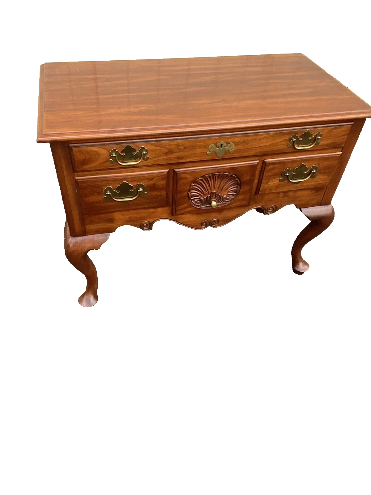 65416 HENKEL HARRIS Queen Anne 2 Piece Highboy Chest Dresser