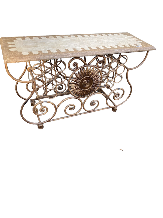 65973 Quality Wrought Iron Wine Rack Sideboard Server