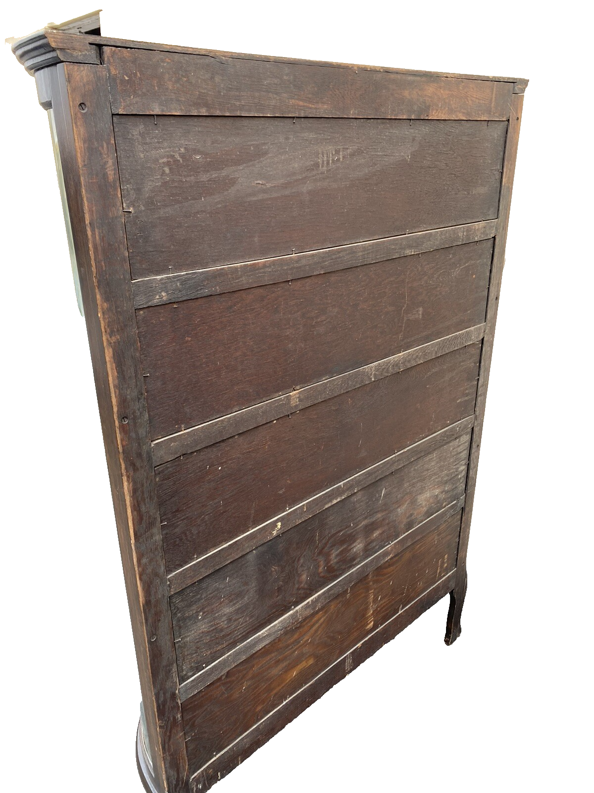 65261  Oak Victorian  Bow Glass China Cabinet Curio