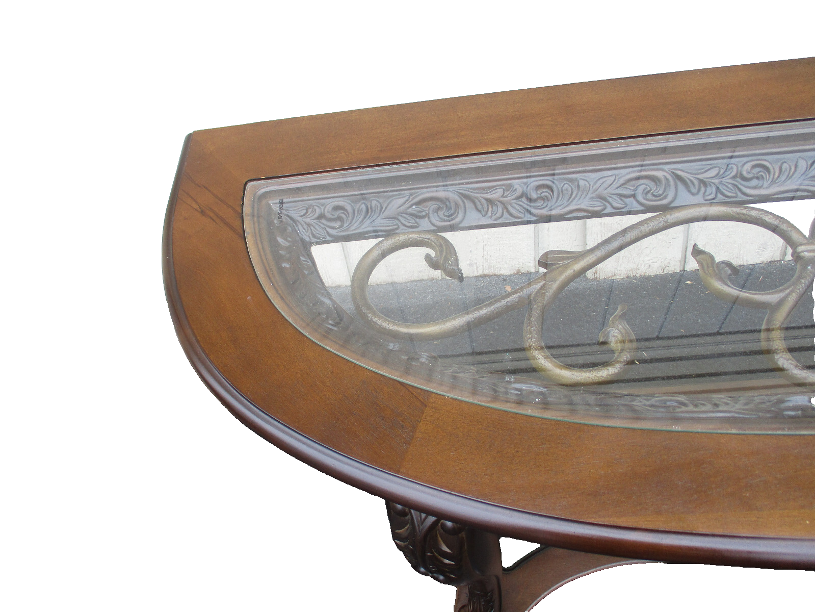 64172  Decorator Glass Top Console Sideboard Server