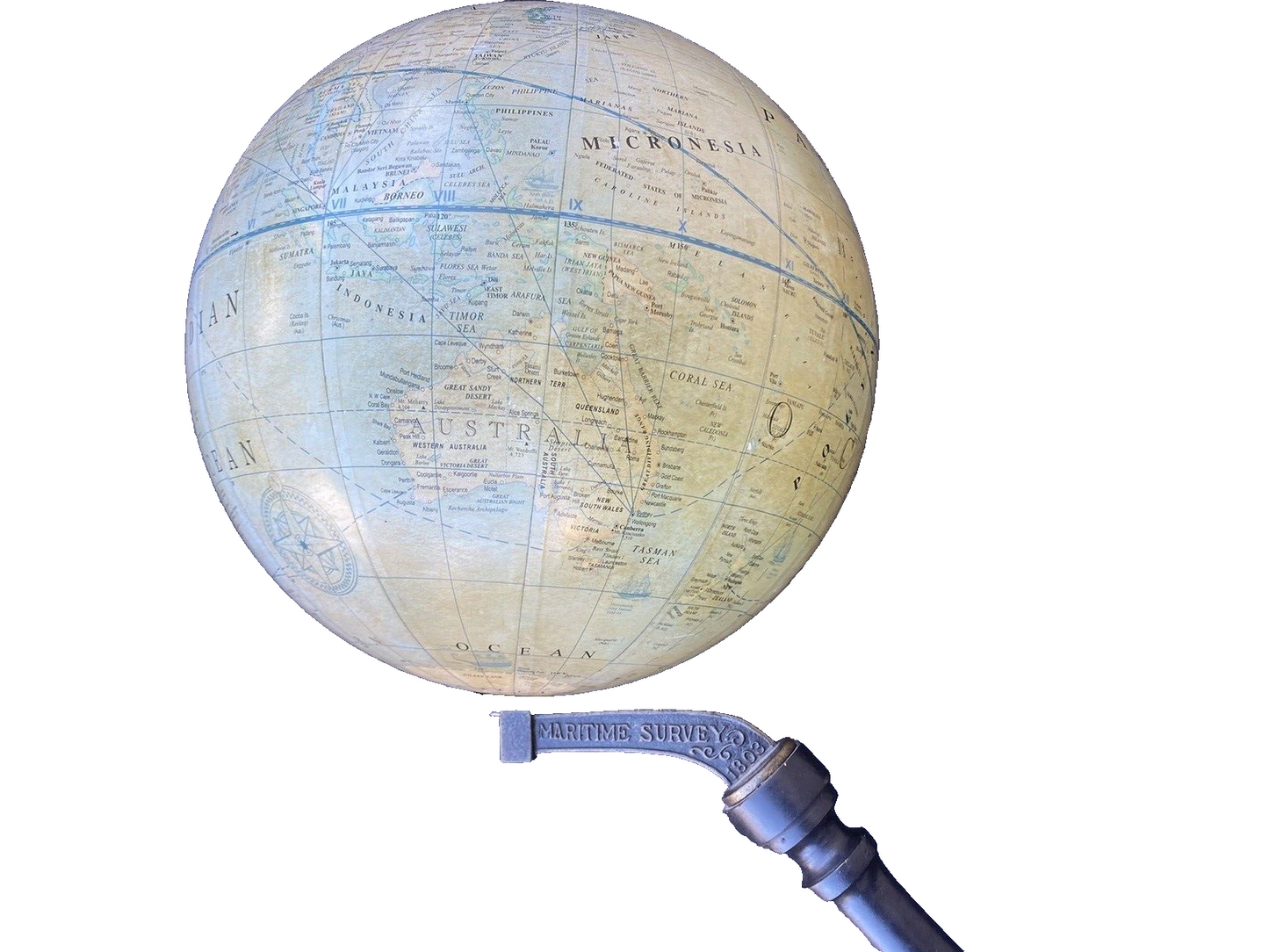 65159 Rare MARITIME 15" Globe