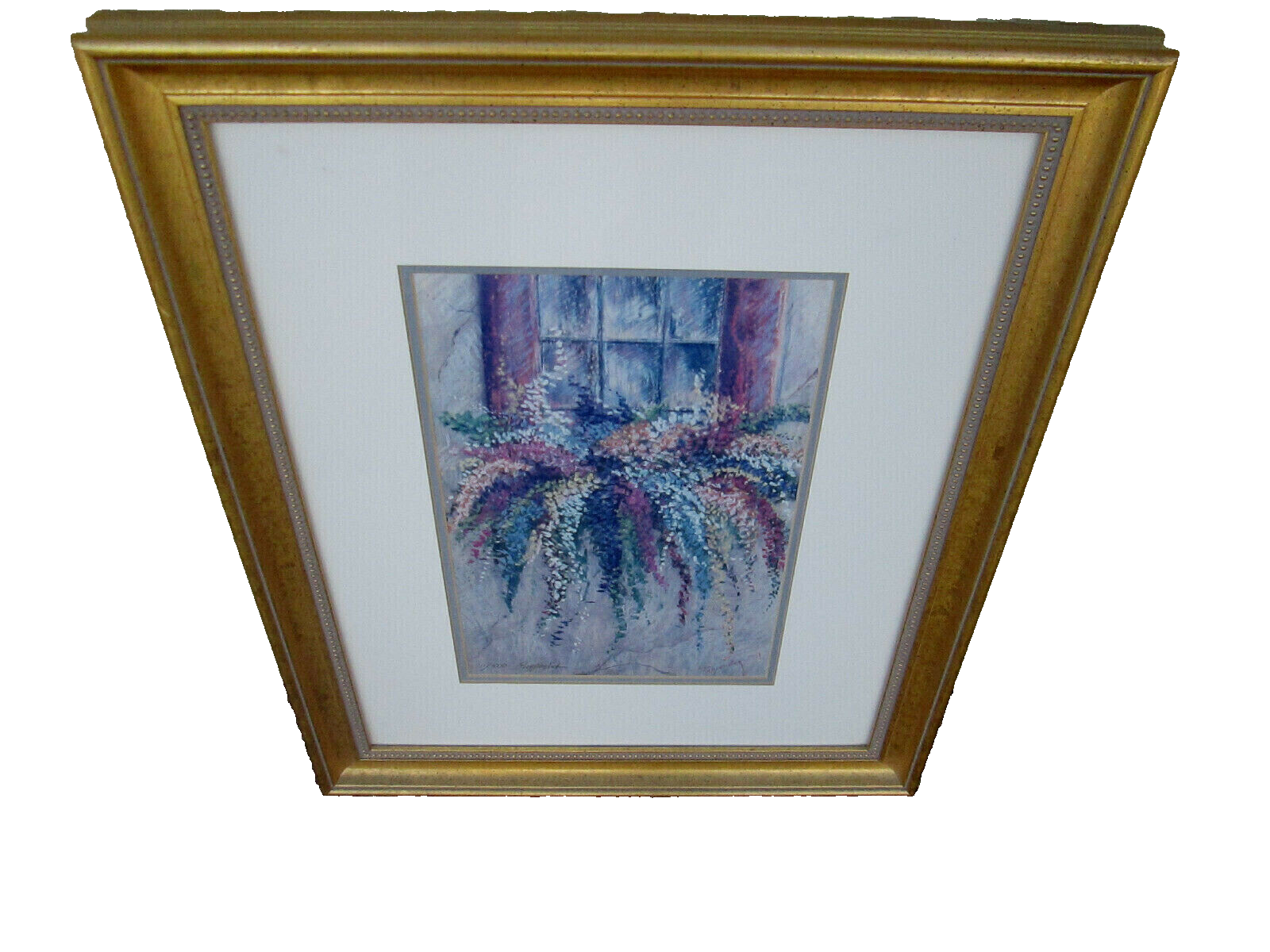 ART 01:     "GARDENS GLORY"   WINDOW BOX PRINT BARBARA PAPPENDICK PENCIL SIGNED