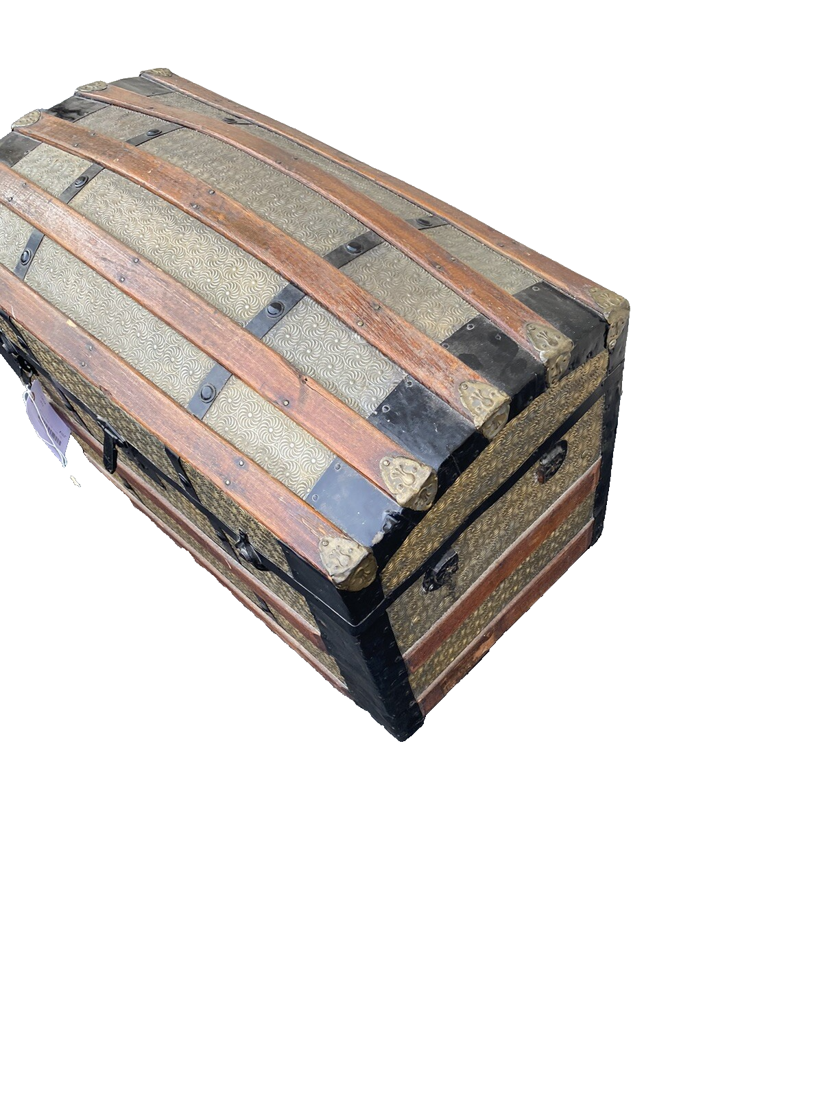 65518   Antique Dome Top Trunk Storage Chest