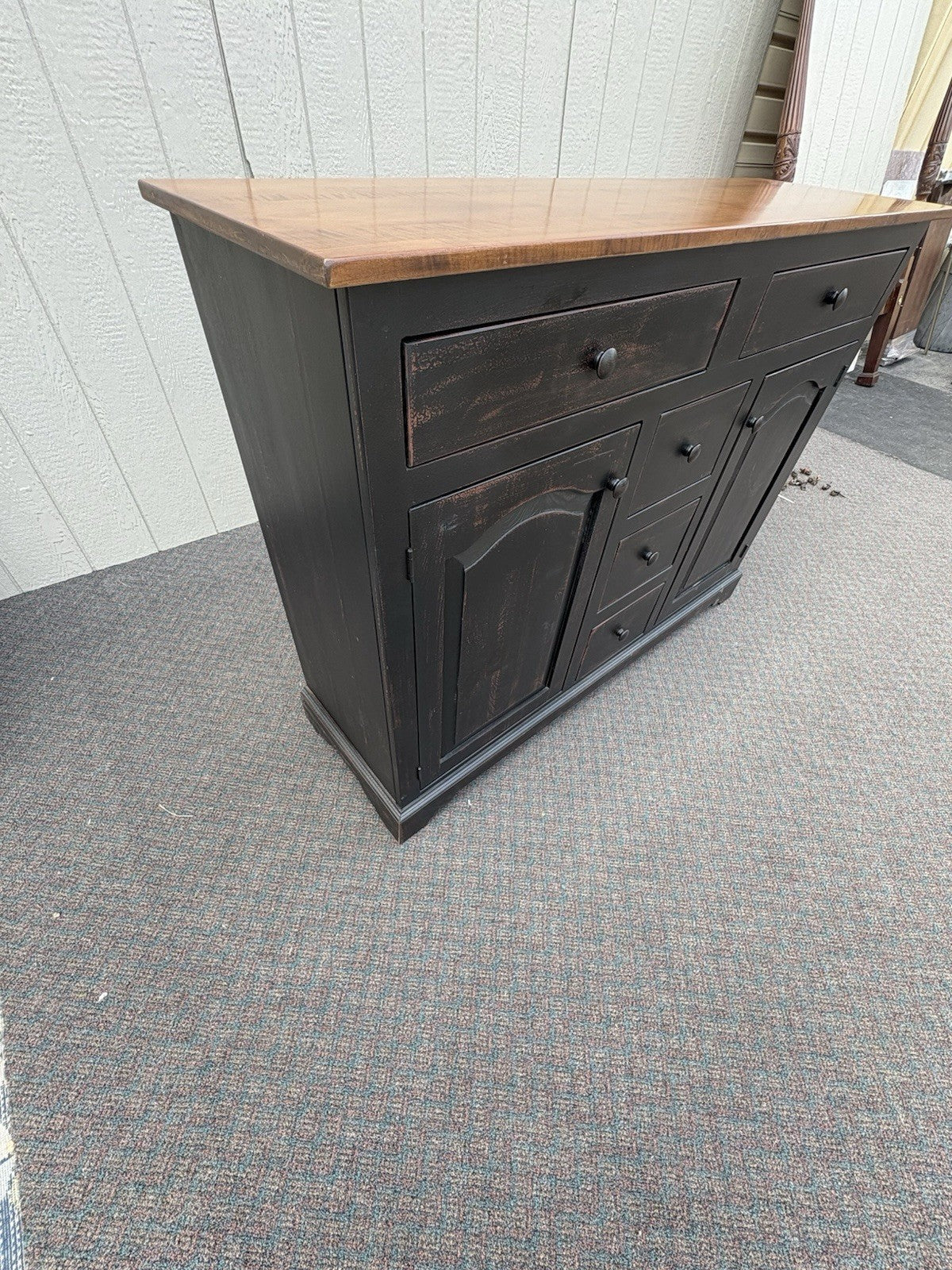 66928  Ebony  Modern  Buffet Sideboard Cabinet