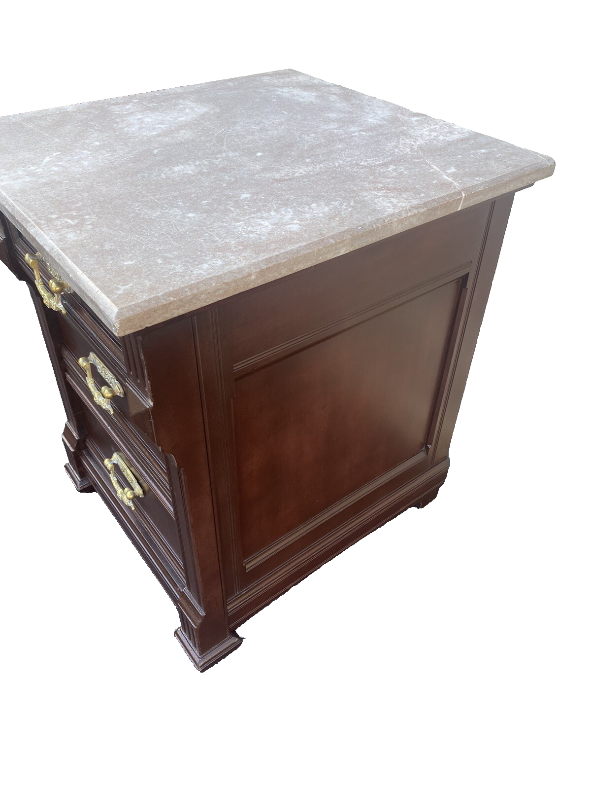 64722 Antique Victorian Marble Top Nightstand End Table Stand