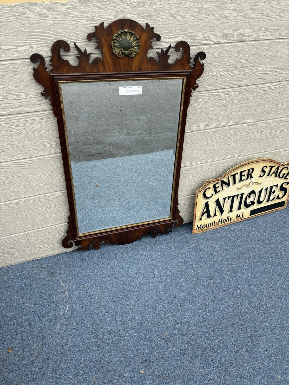 63573 HENKEL HARRIS Chippendale Burled Mahogany  Mirror
