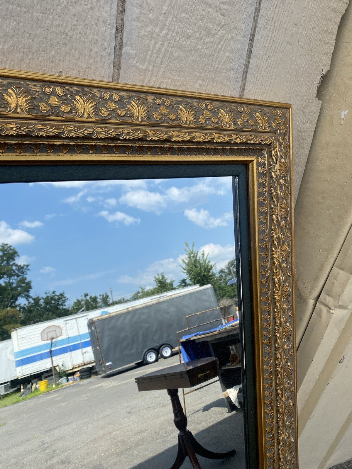 64664 Large Gold Frame Ornate Square Mirror 56 x 56