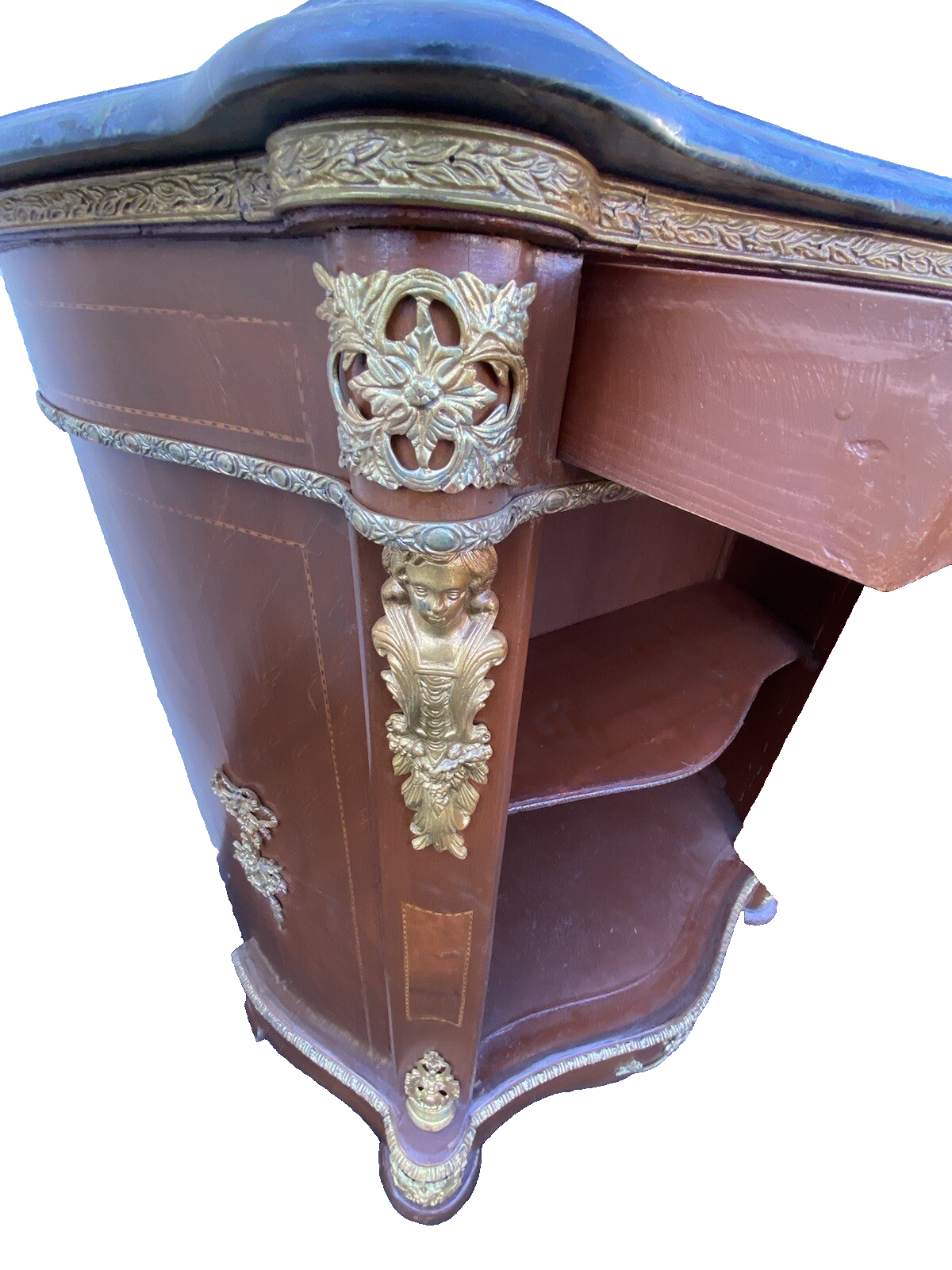 65106 Marble Top Figural Console Table Stand Sideboard Server