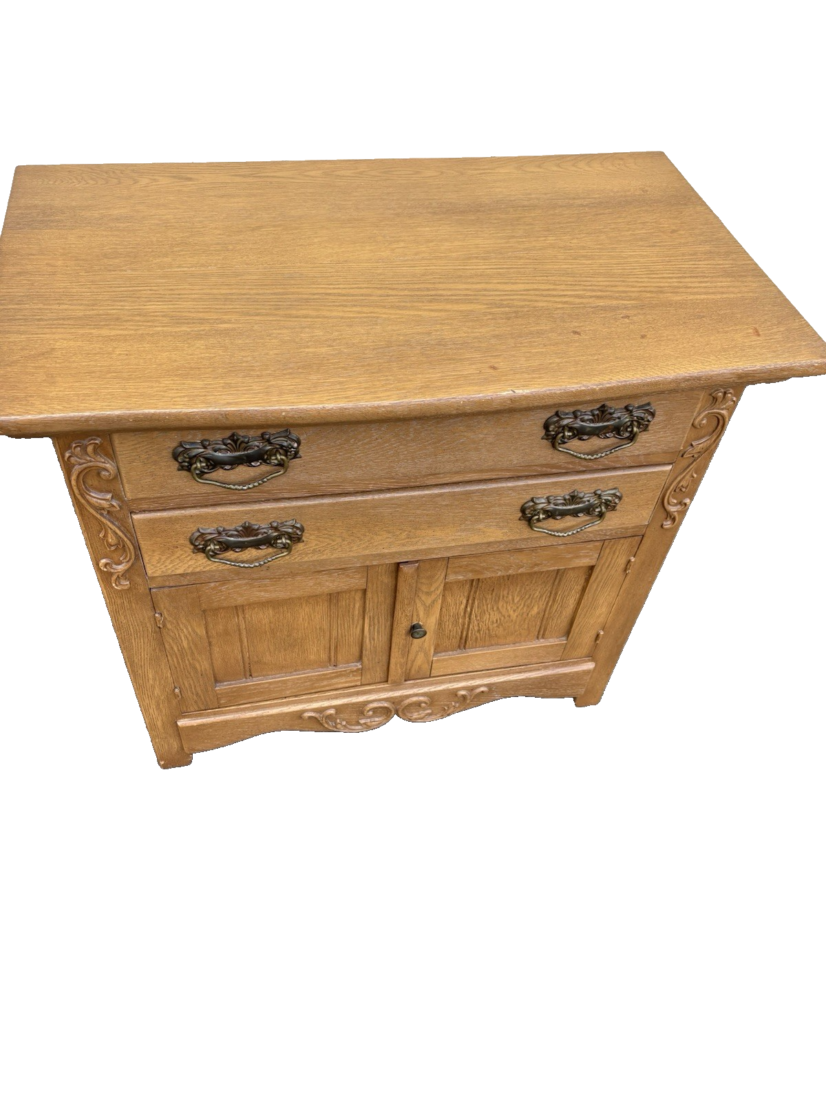 66729 Antique Victorian Oak Washstand Chest Dresser