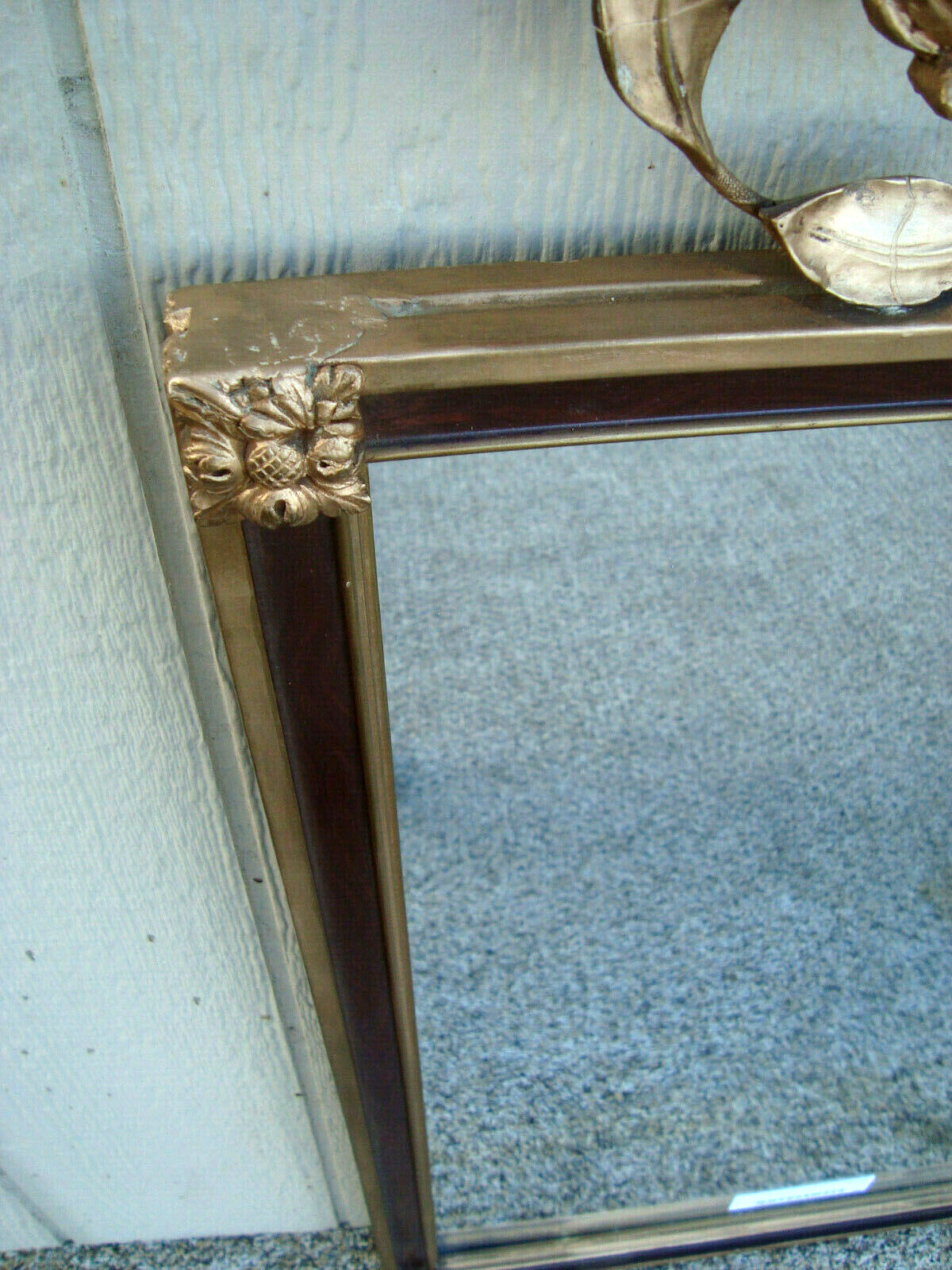 53167 Antique Wood and Gesso Urn Mirror