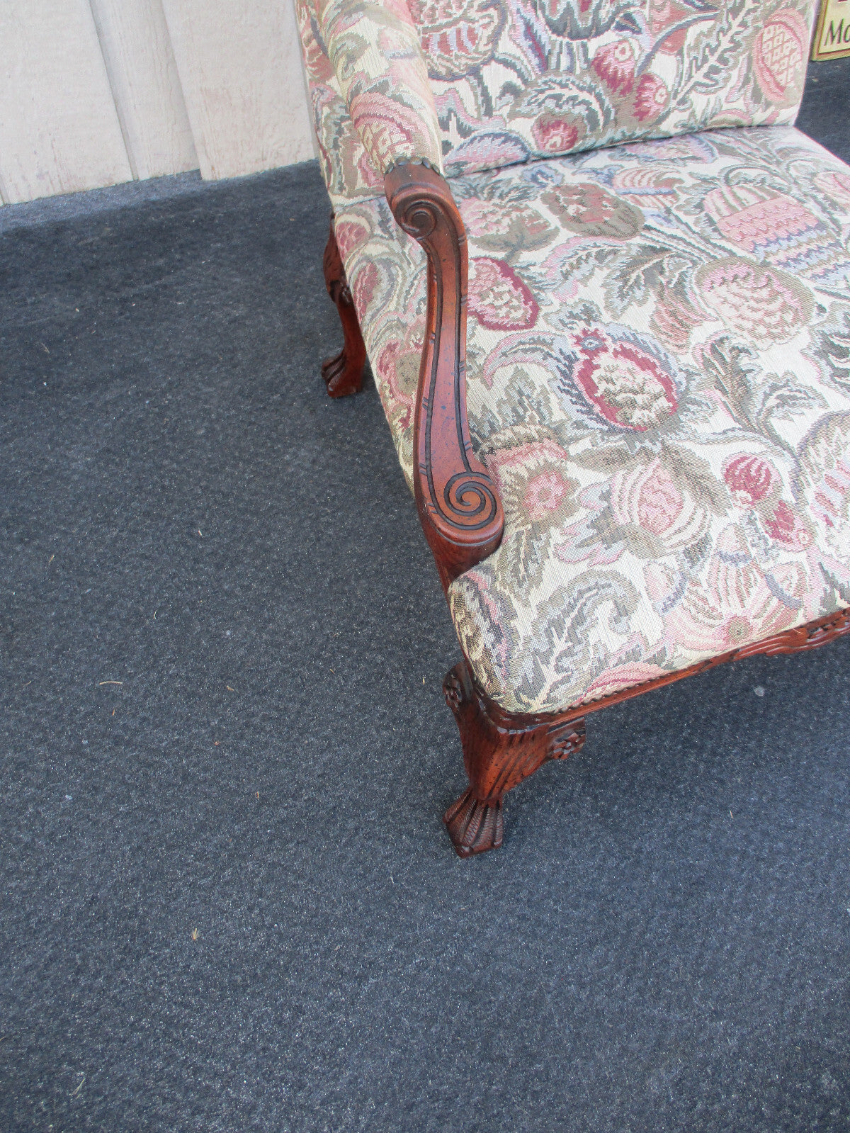 64219 Claw Foot Bergere Armchair Chair