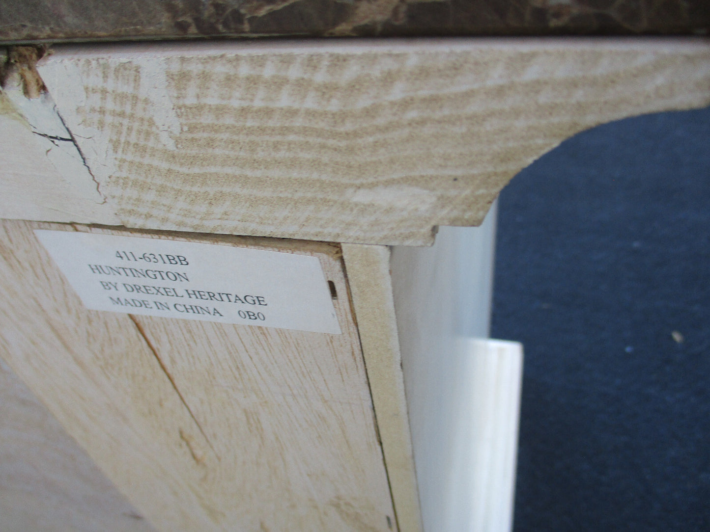 63877  PAIR Marble Top  DREXEL HERITAGE  Server Bachelor  Chest Nightstand s