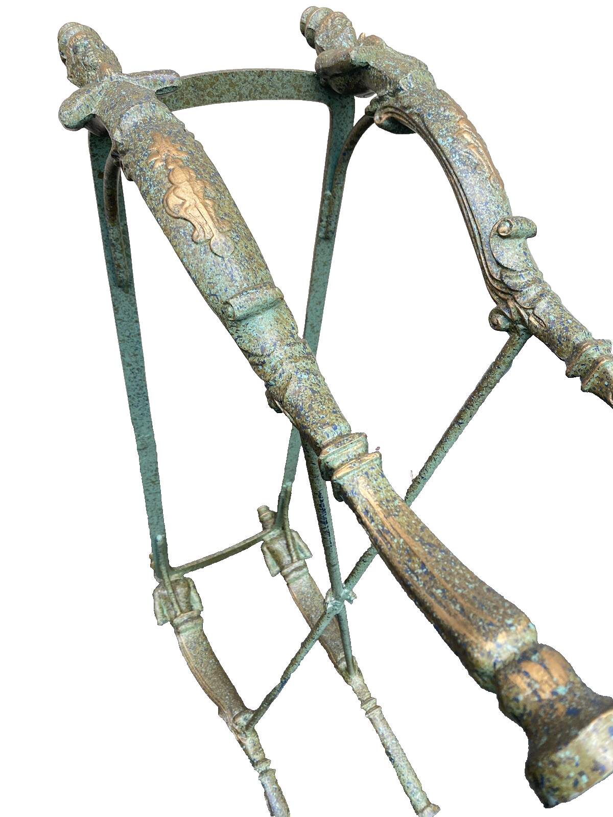 65667  Figural Glass Top Decorator Sofa Table