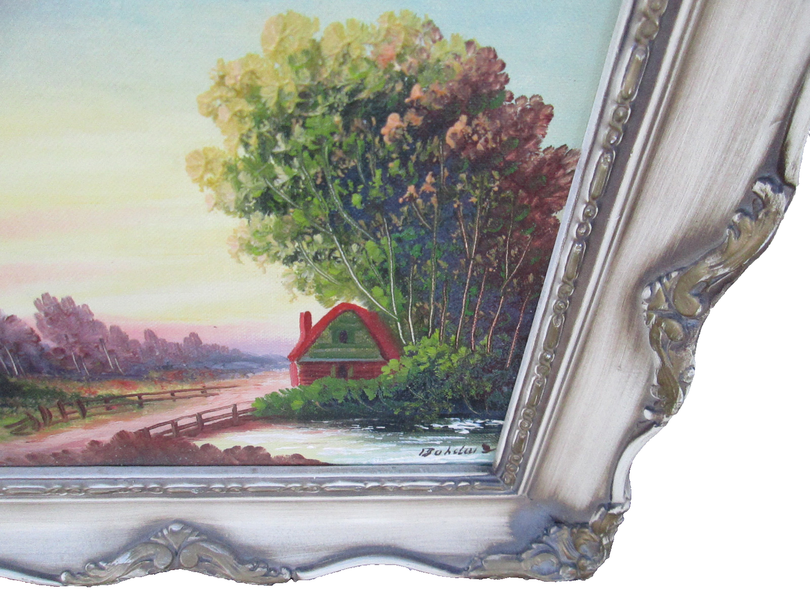 55162  Pair Mid Century French Oil Painting ARTIST  Signed  BOHILUM ??