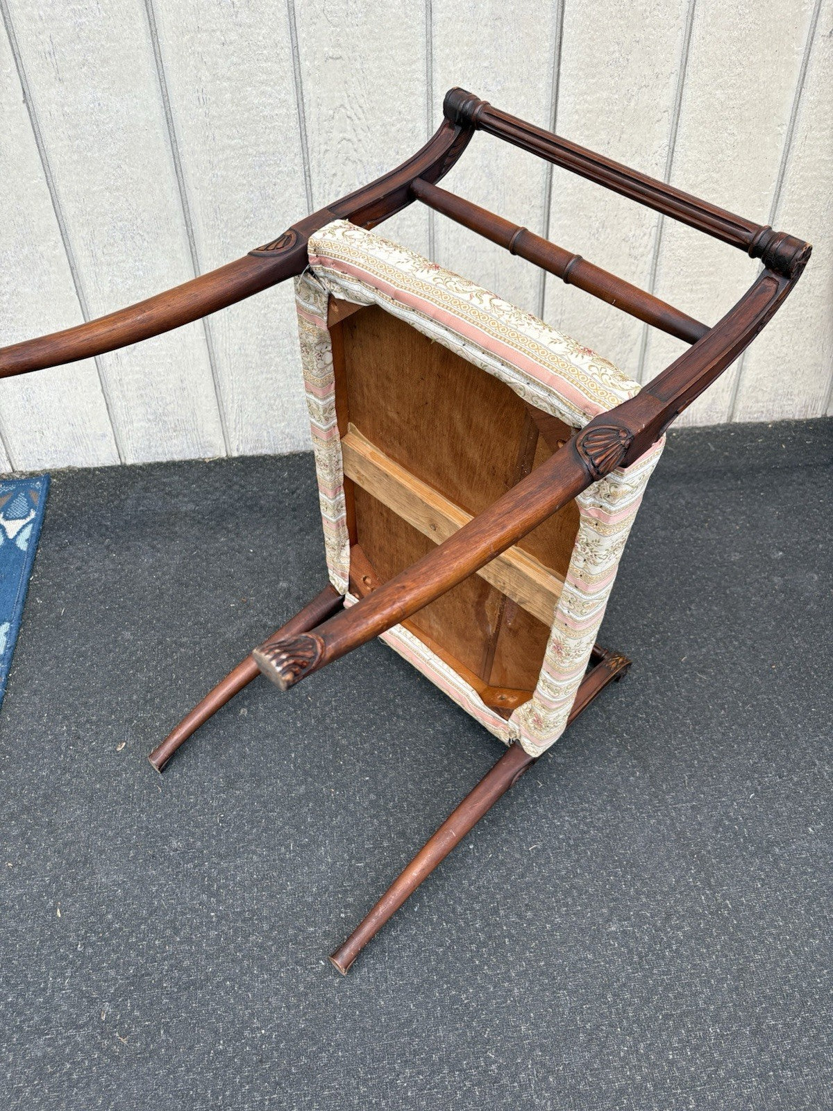 66886   Mahogany Vanity Bench Stool