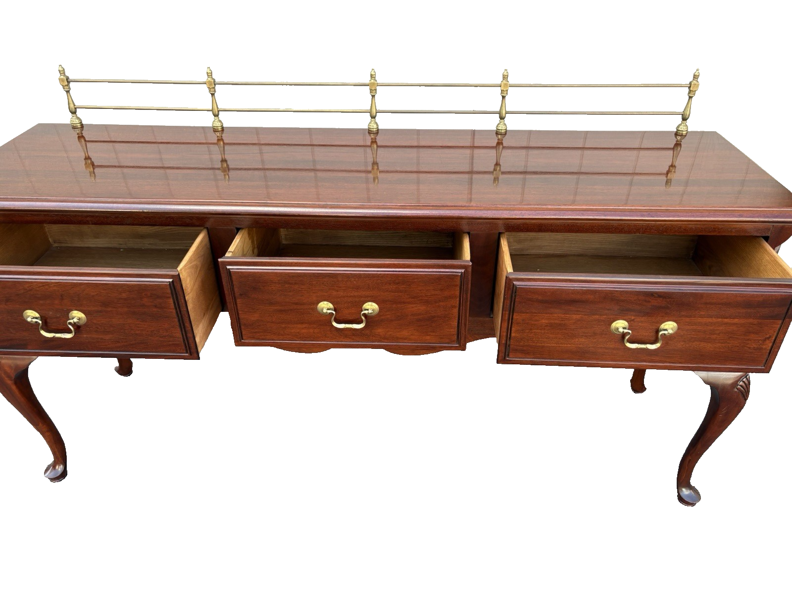 66972   Davis Furniture Buffet Sideboard Server Cabinet with Brass Gallery