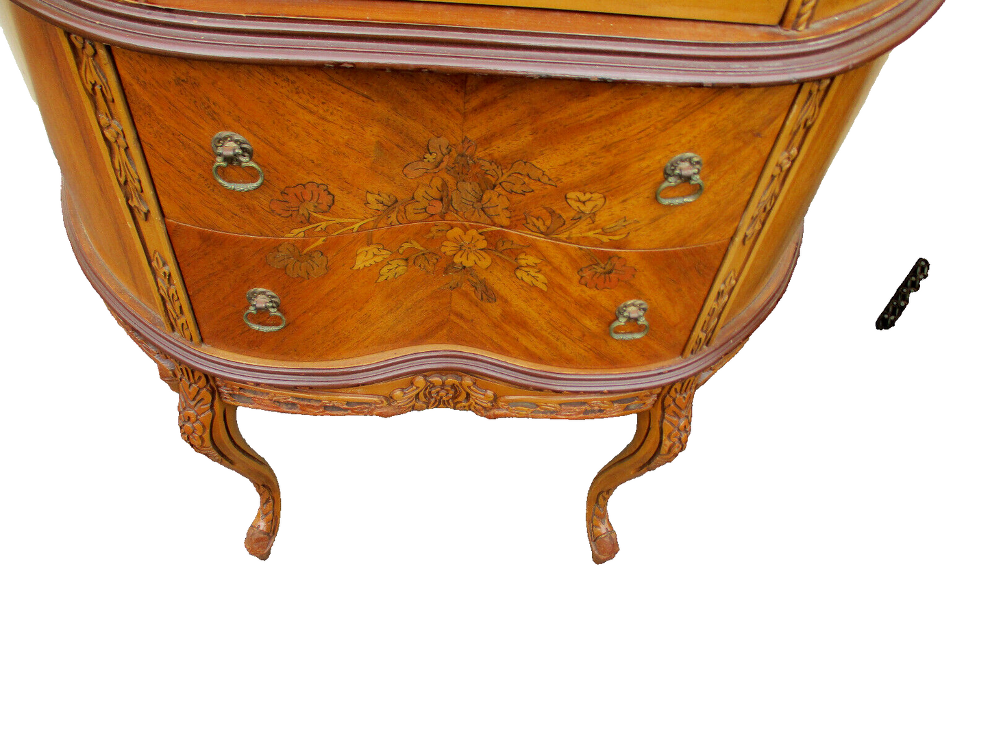 63337 Inlaid Bow Glass Curio China Cabinet