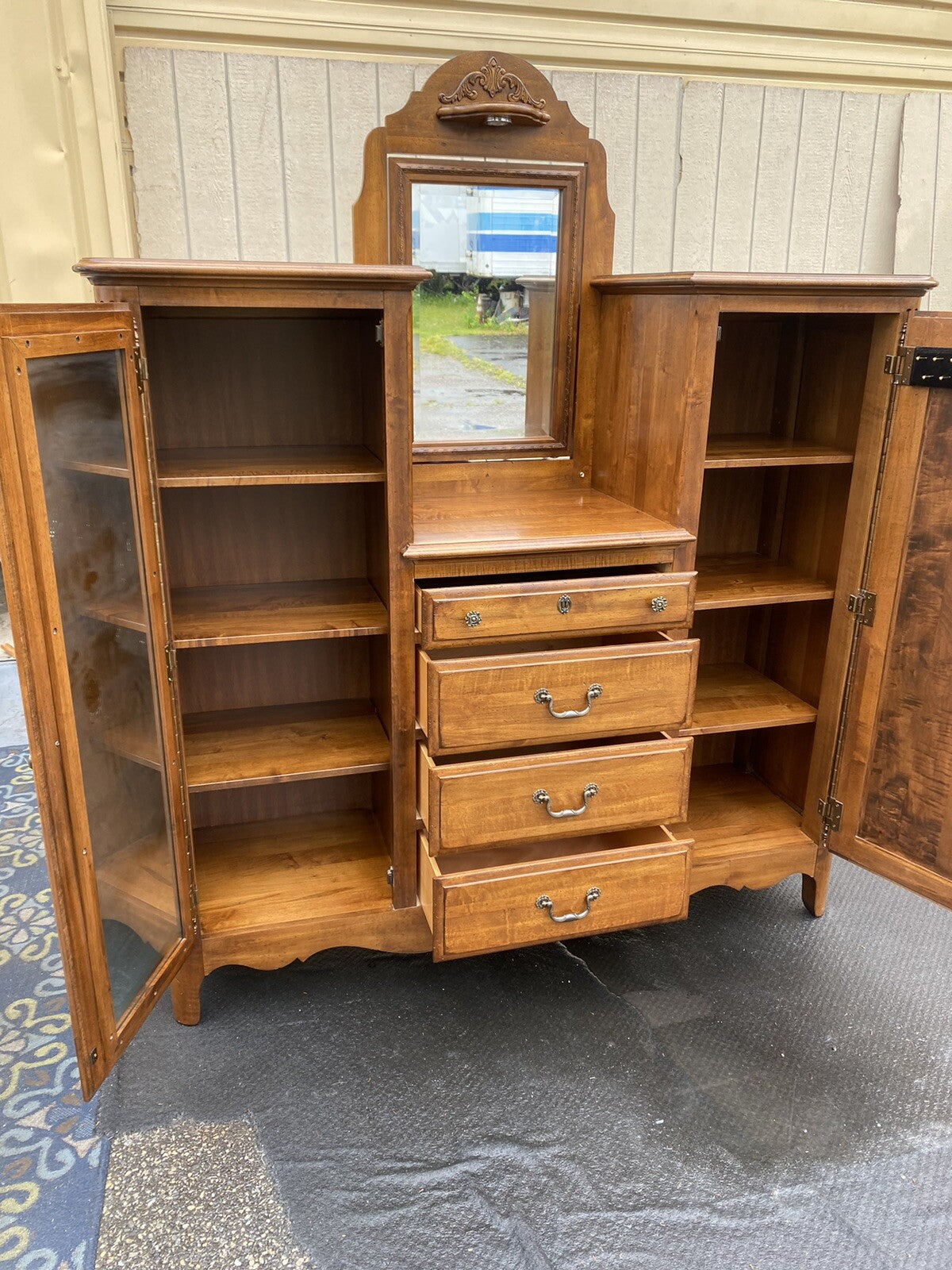 65396   KINCAID Furniture High Chest Dresser w/ Mirror Wardrobe