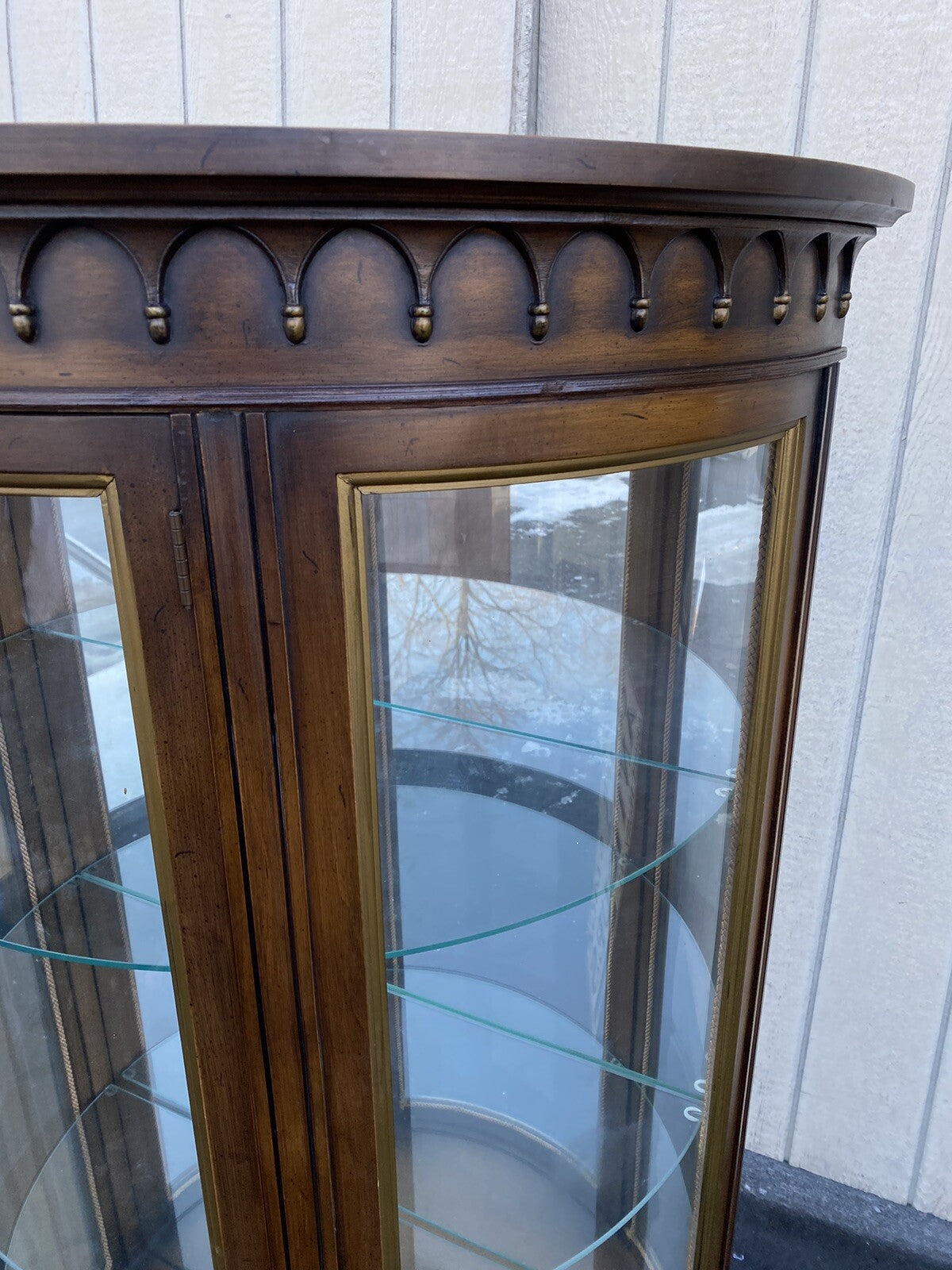 65852   Modern Decorator  Bow Glass Curio China Cabinet