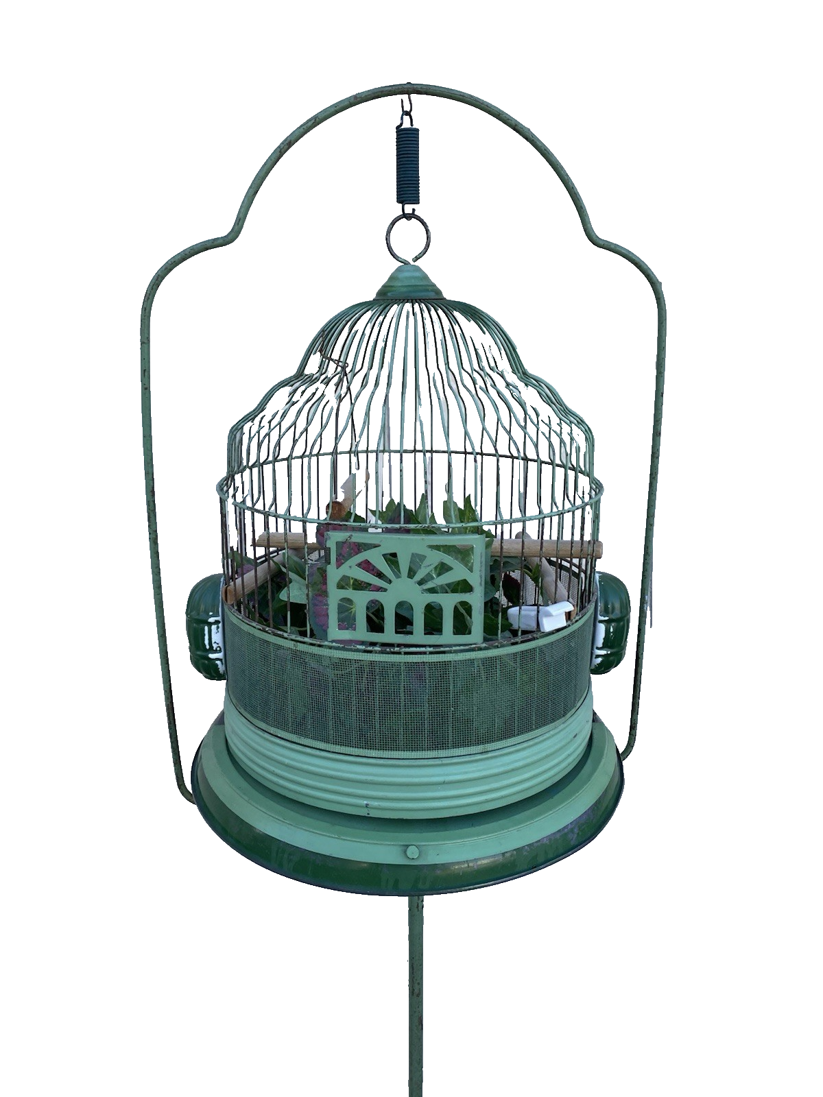 66536   Antique Iron Bird Cage on Stand