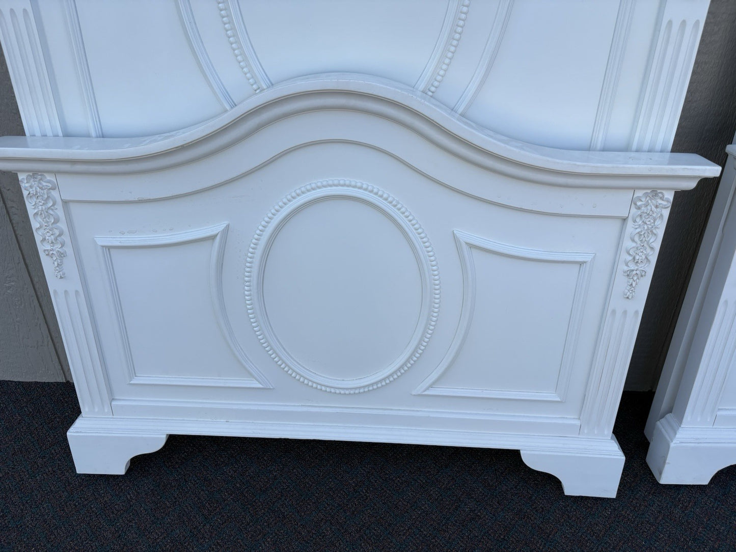 66151 Pair Fancy Twin Size Beds with Factory Finish