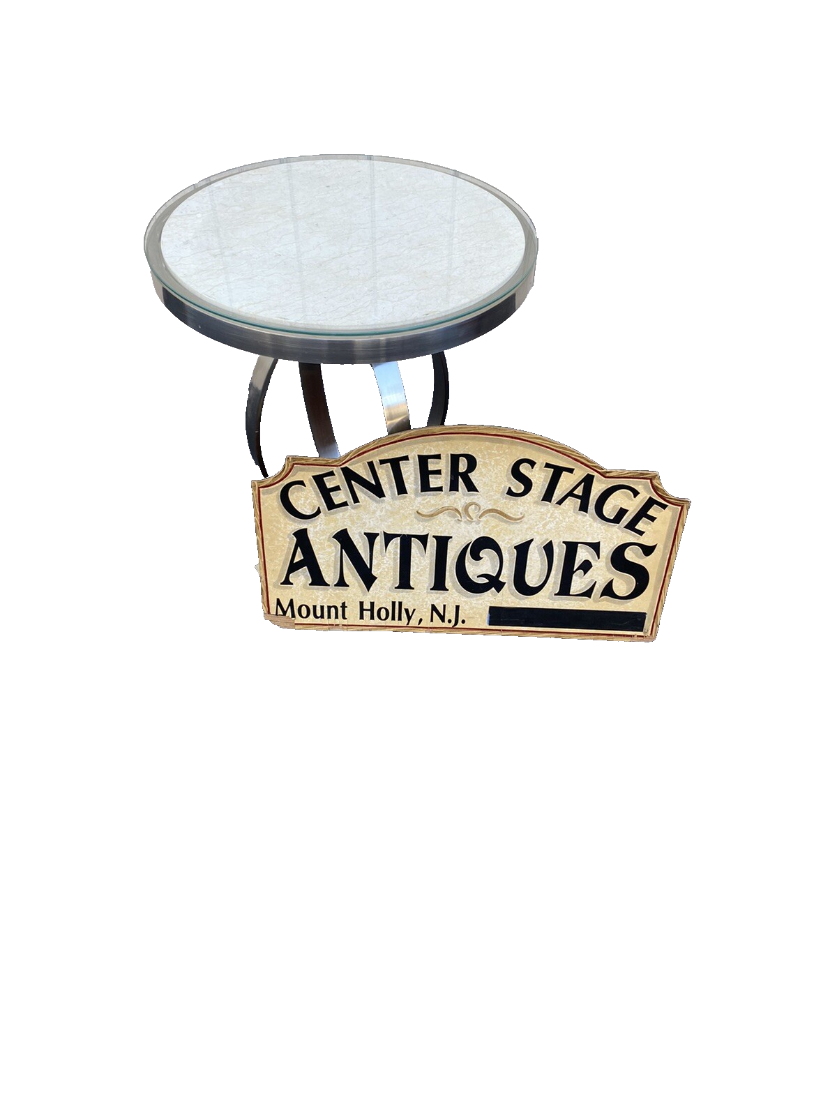 65722    Marble Top Modern Chrome and Marble Lamp Table Stand