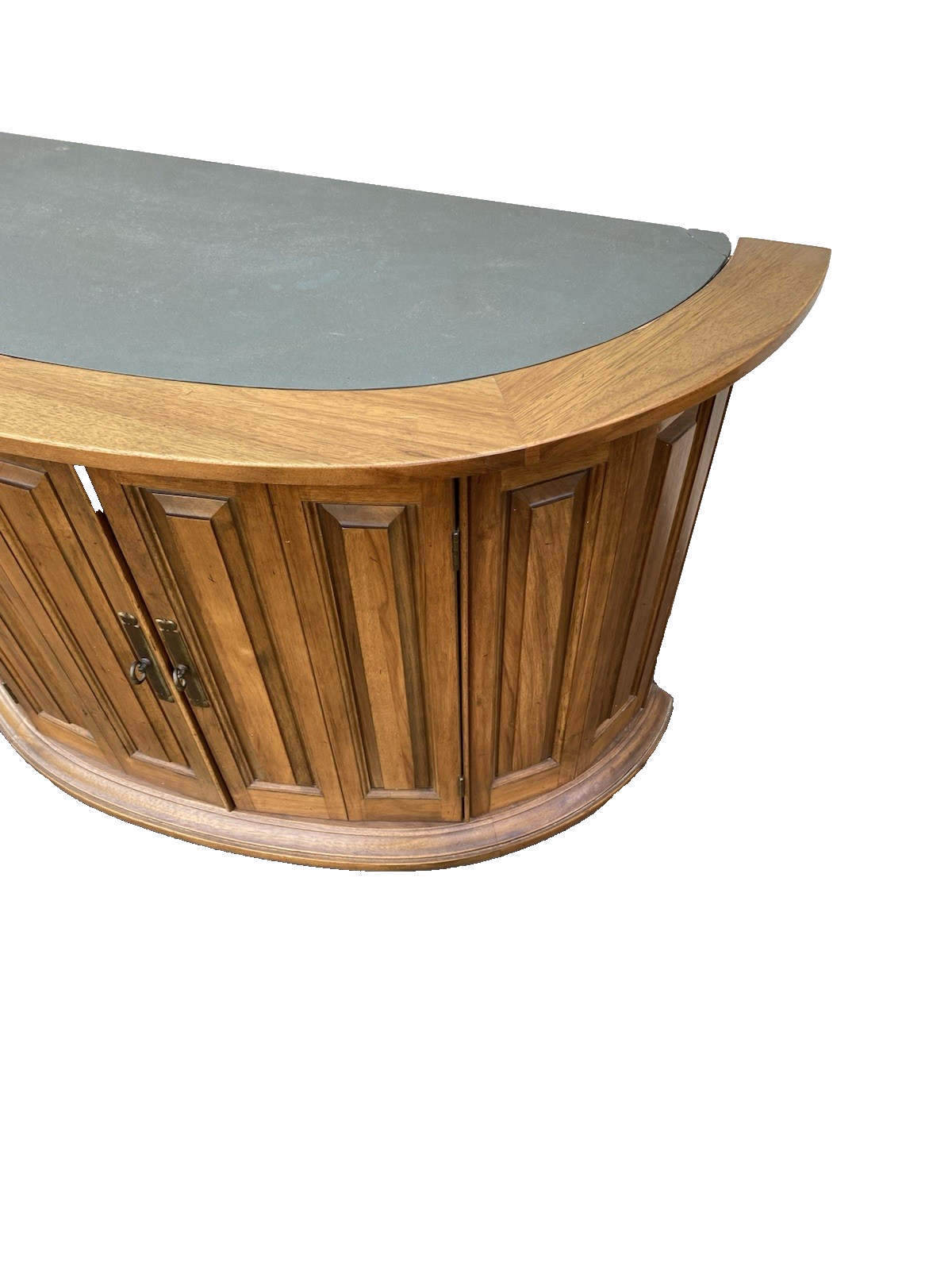 66619 Modern Half Round Decorator Cabinet Console Stand