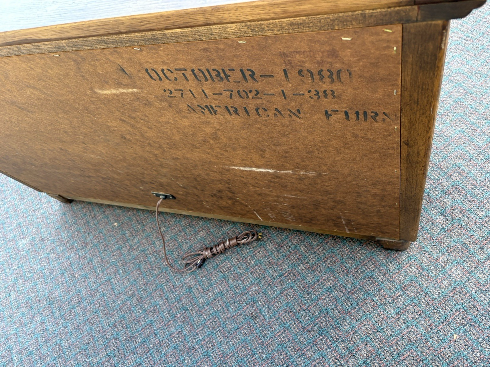 67112 American Furniture Credenza Curio with Shelf and Lights