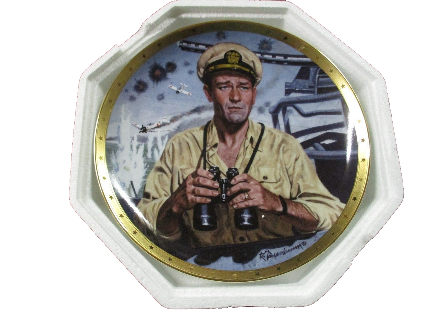 ES 04:   3 Military Plates 1 With JOHN Wayne Franklin Mint  +   2 Heinz Krebs