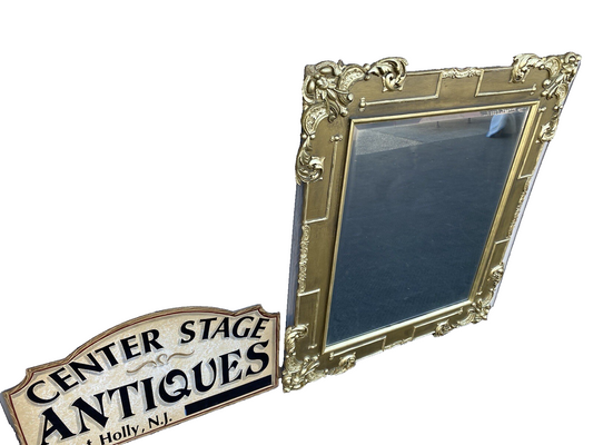 64893  Fancy Wood and Gesso Gold  Accent Mirror