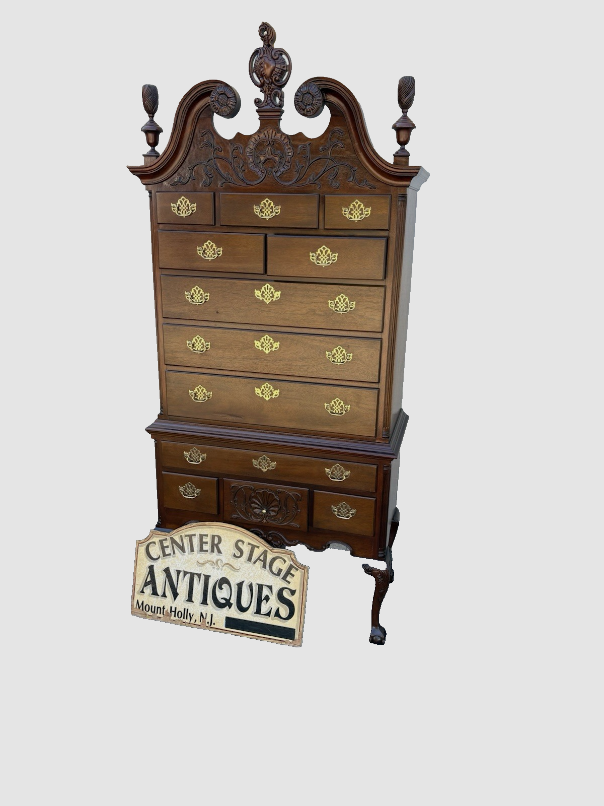 66968  COUNCILL Furniture Mahogany High Boy Dresser Chest QUALITY MADE