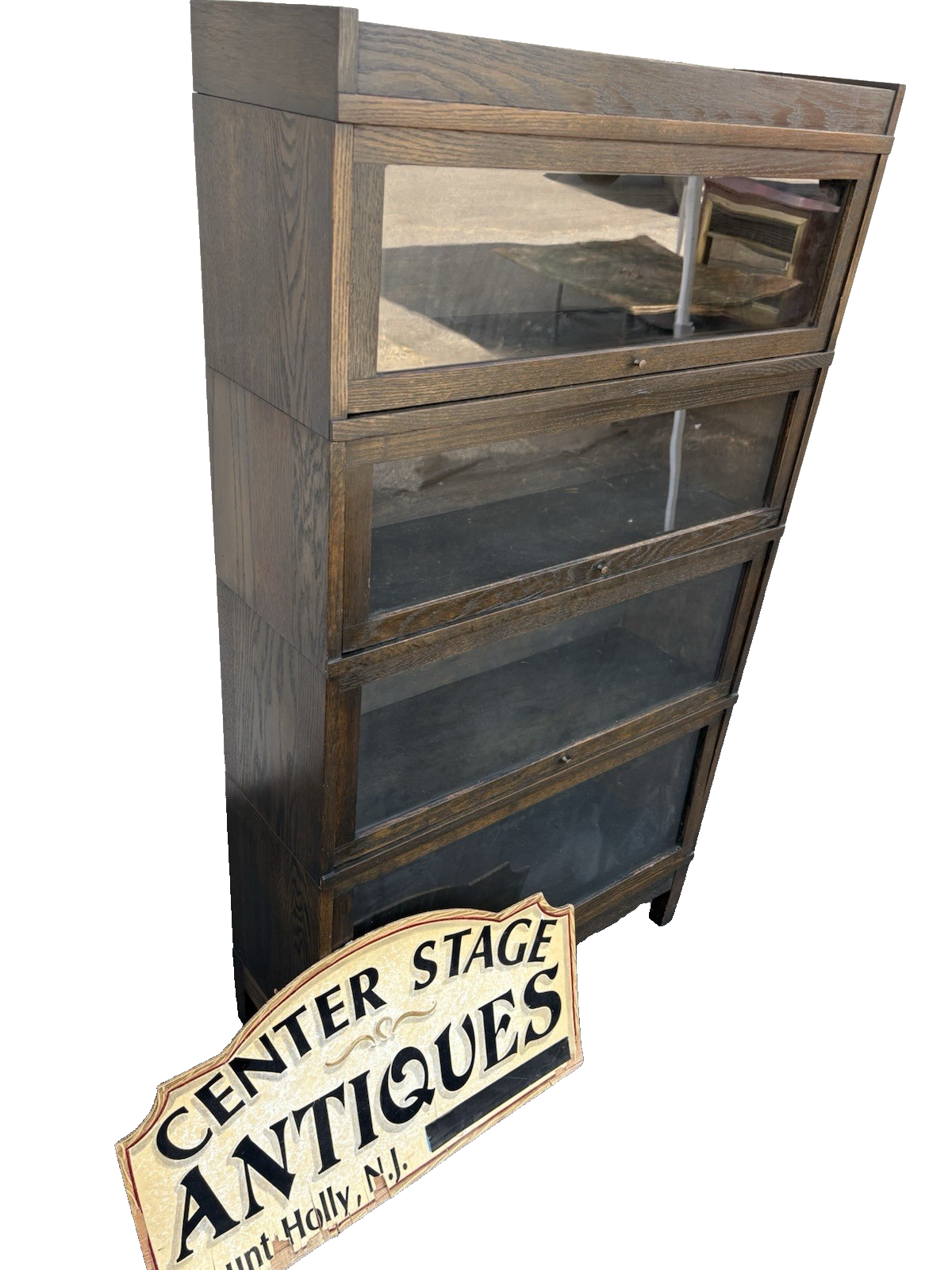 66879 Mission Style 4 section Oak Stacker Stacking Bookcase.