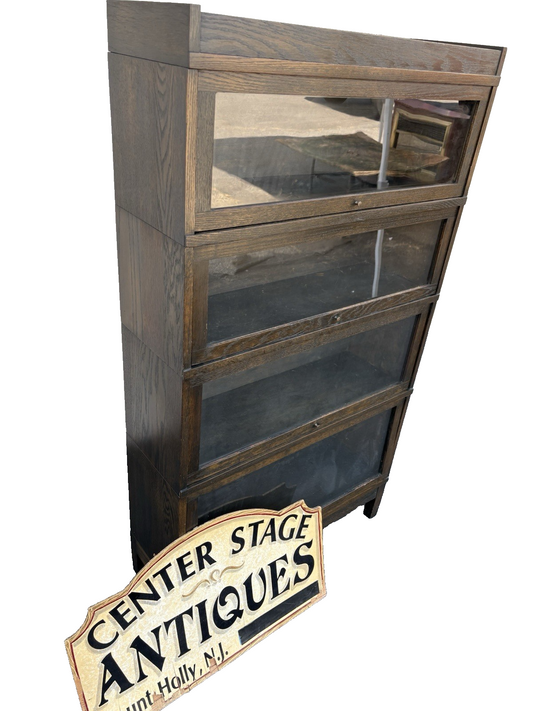 66879 Mission Style 4 section Oak Stacker Stacking Bookcase.