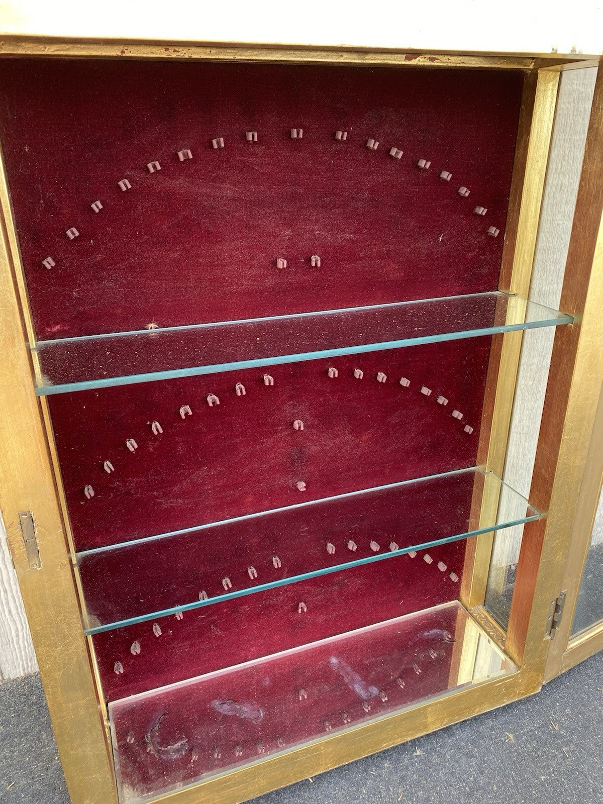 66543    Gold Decorator Whatnot Wall Shelf Spoon Holders on Back