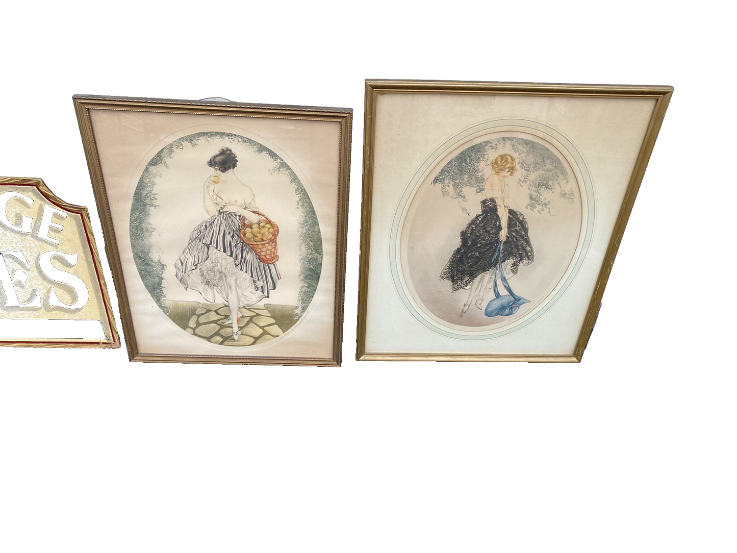 65135 Old ICART Print LE PANIER DE FOMMES Morris Bender INC