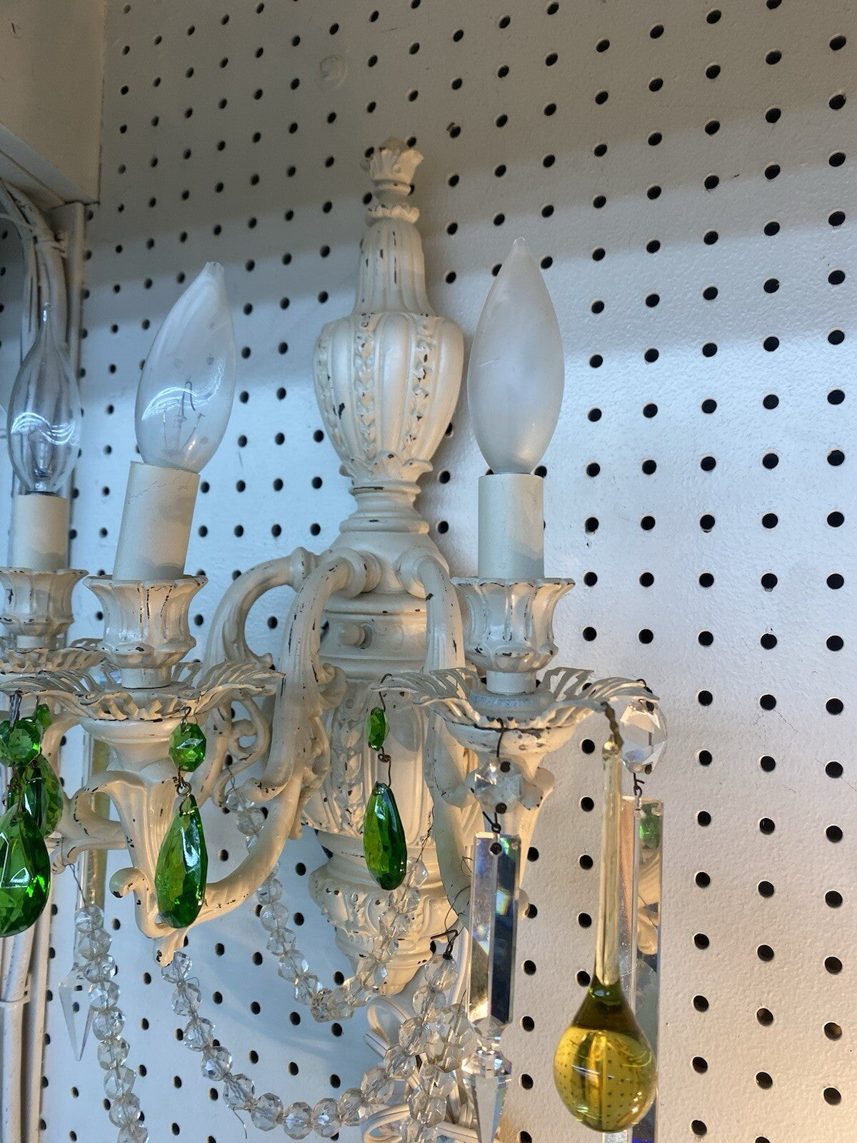 65885 Pair Decorator Wall Sconces Lights w/ Prisms