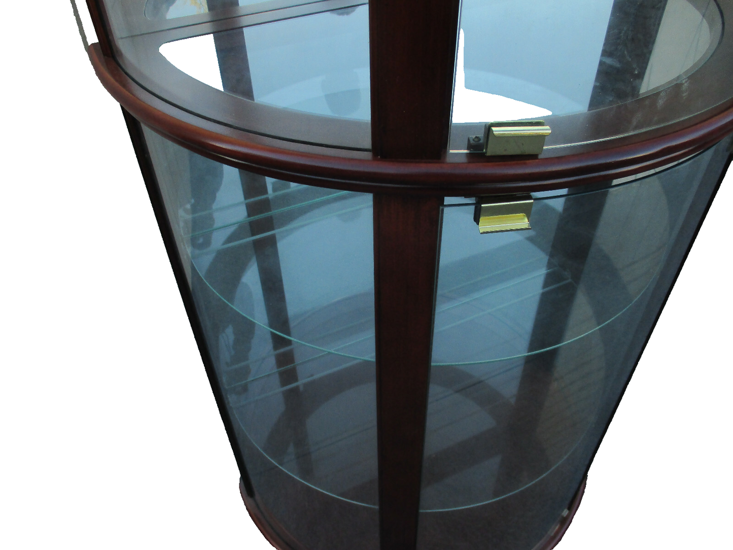 62294   Mahogany Bow Glass Curio China Cabinet HOME MERIDIAN