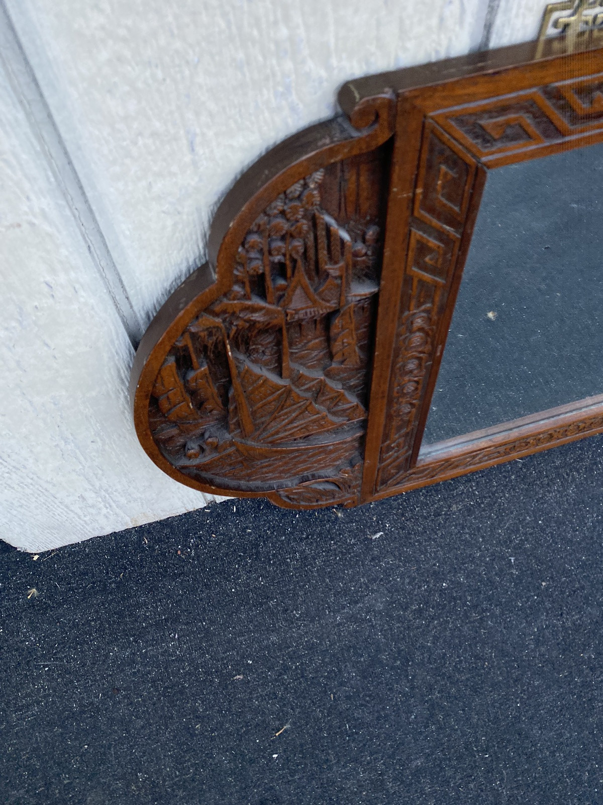 66384  Oriental Carved Wall Mirror